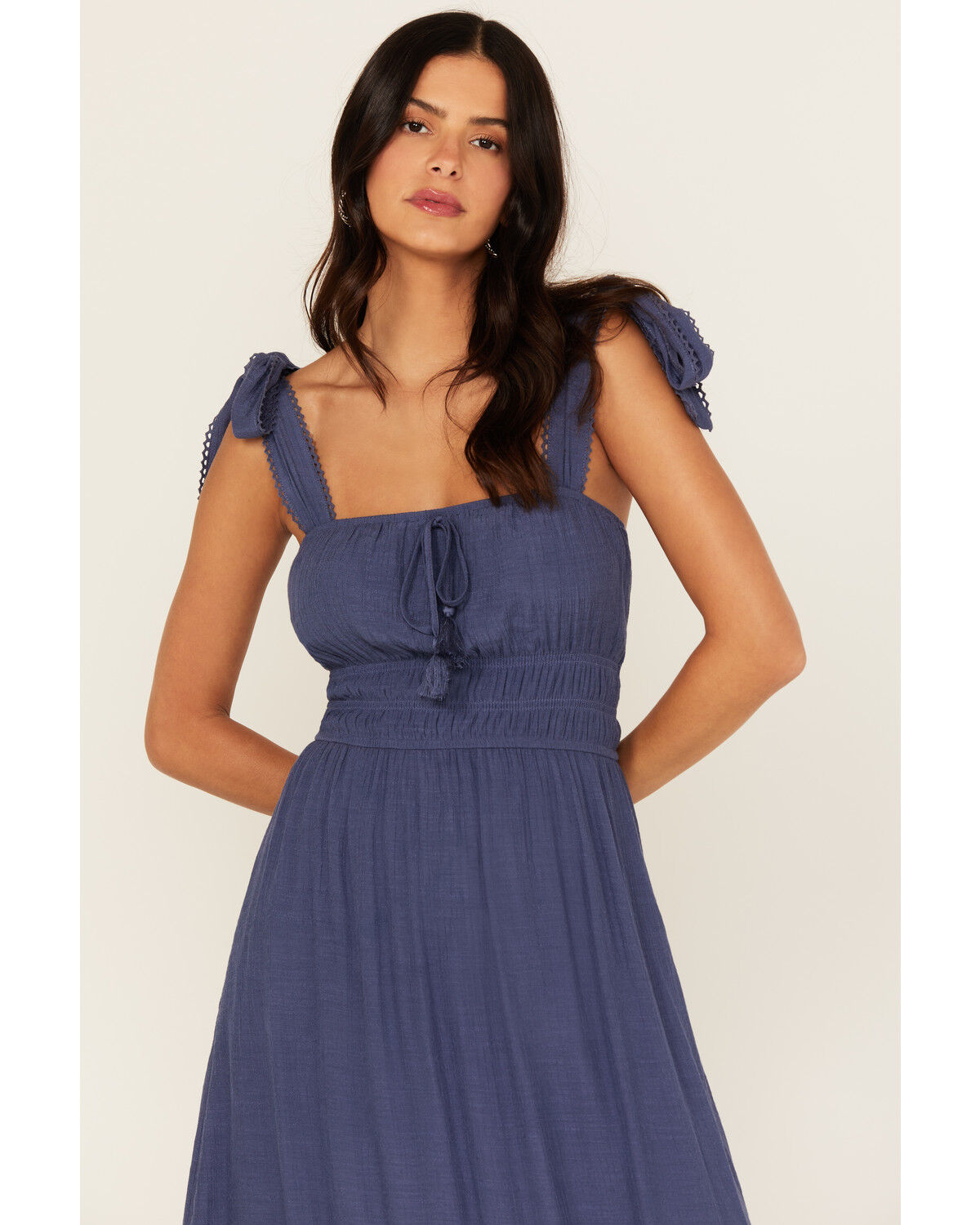 Trixxi Women's Smocked Waist Midi Dress