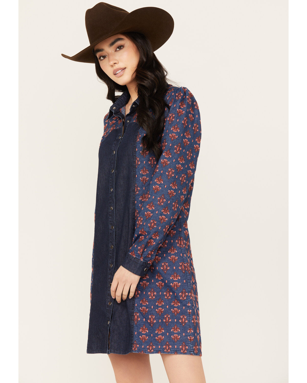 Maggie Sweet Women's Cora Color Block Shirt Mini Dress