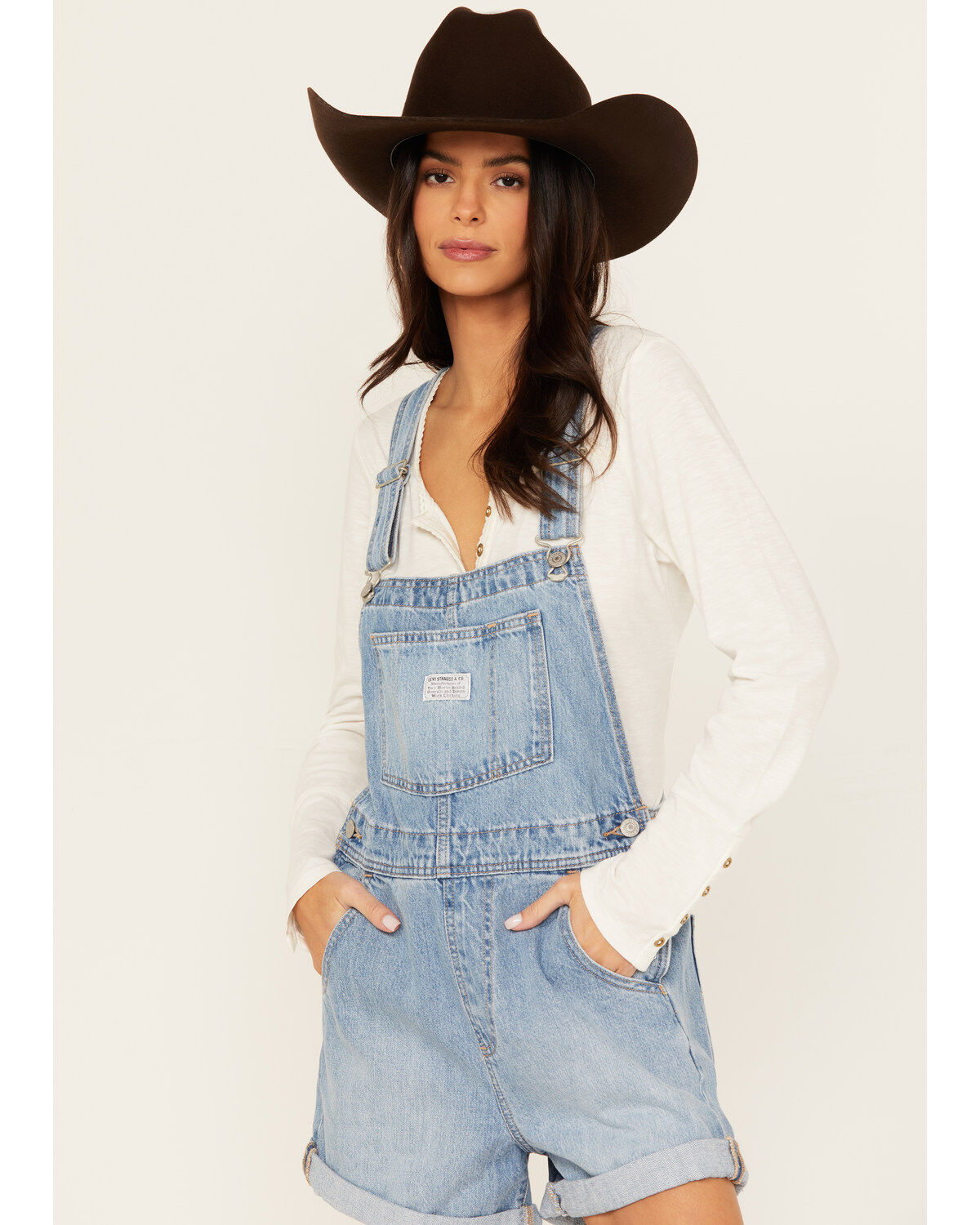 Levi's Women's Light Wash Vintage Shortalls