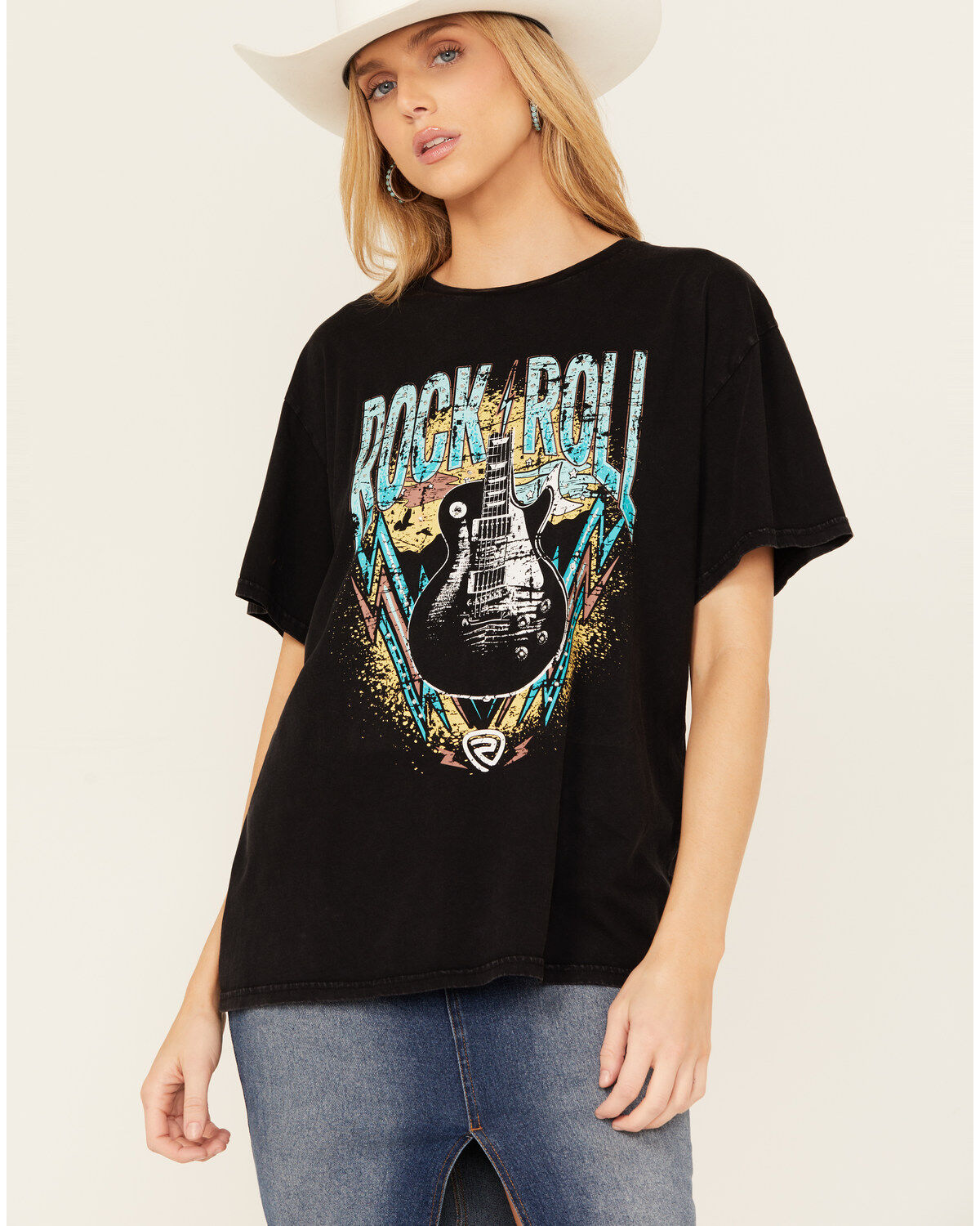 Rock & Roll Denim Women's Rock & Roll Rhinestone Short Sleeve Graphic Tee
