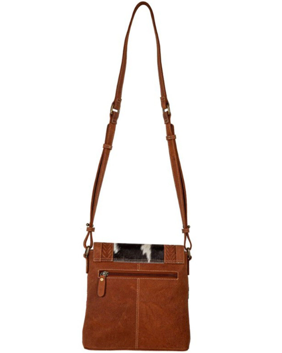 Myra Bag Women's Westward Tasseled Leather Hair-On Crossbody Bag