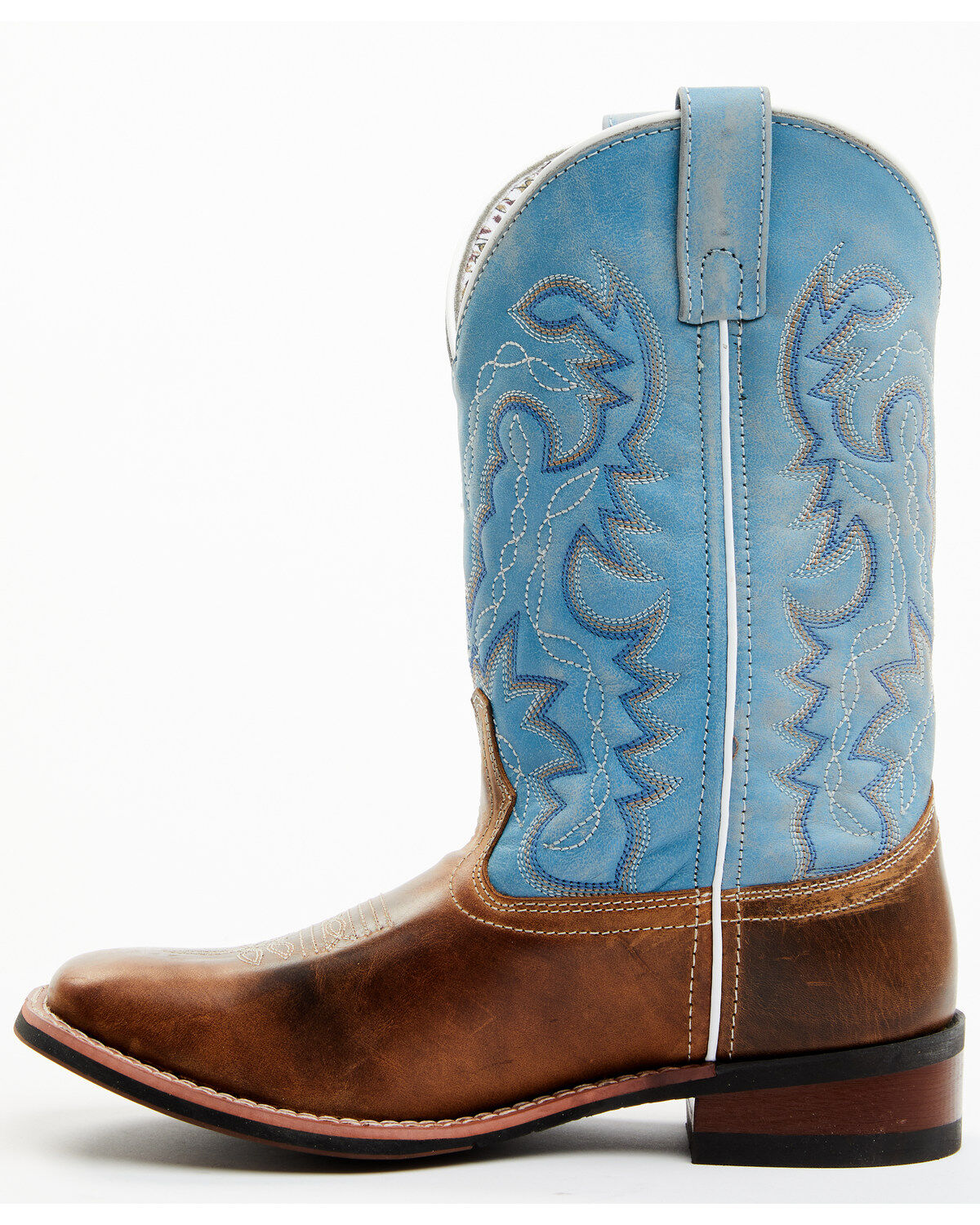 Laredo Women's Darla Embroidered Burnished Leather Western Performance Boots - Broad Square Toe