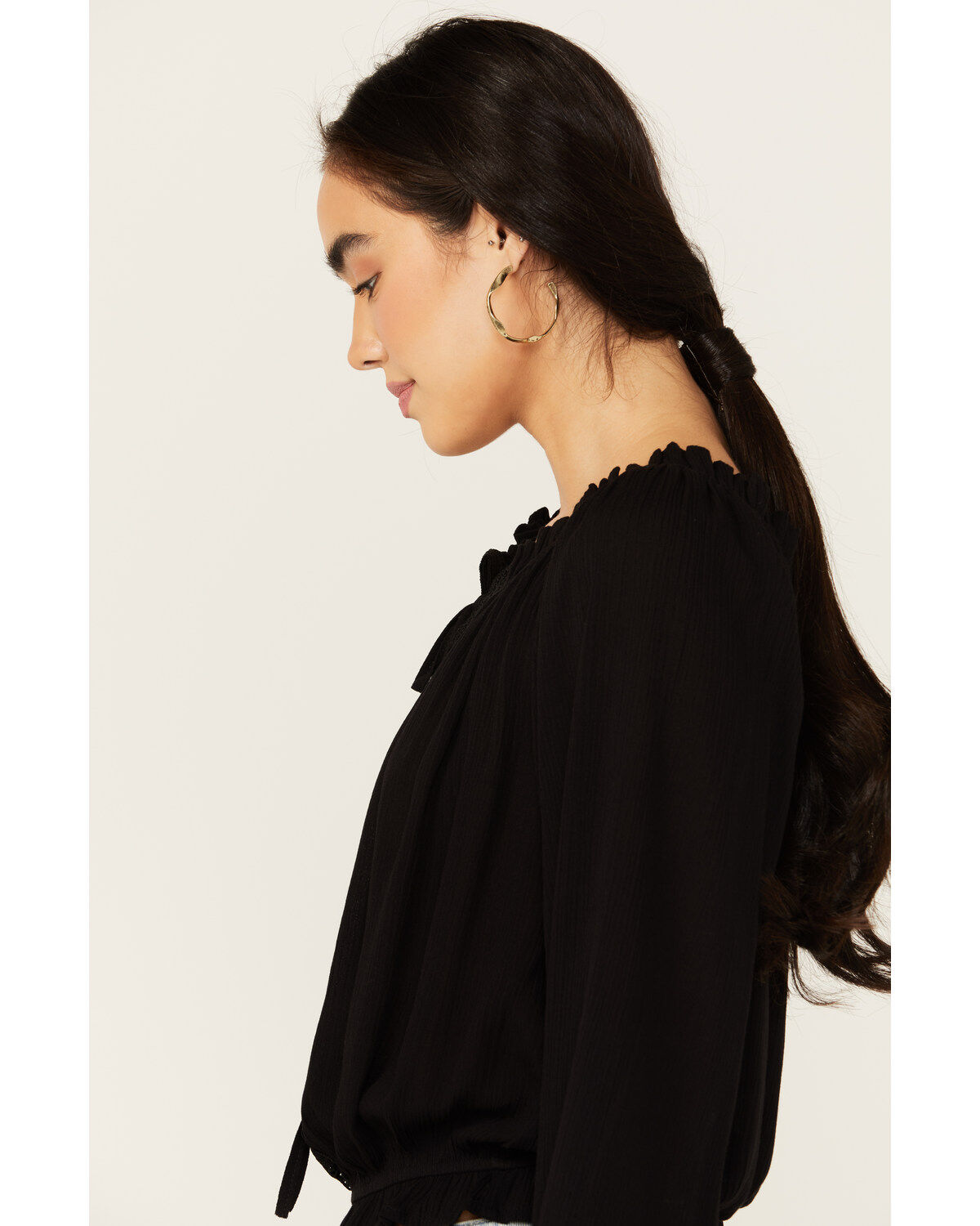 Tempted Women's Crochet Long Sleeve Top