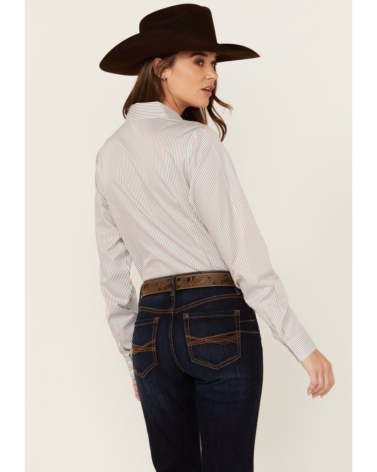 Cinch Women's Striped Long Sleeve Button-Down Western Shirt