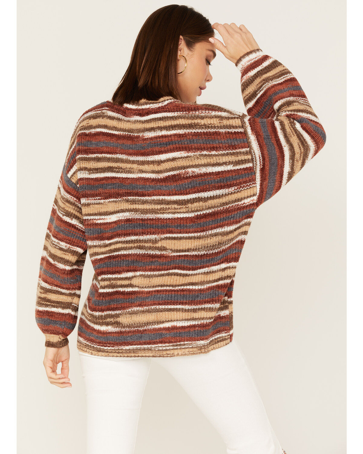 Cleo + Wolf Women's Stripe Knit Oversized Sweater