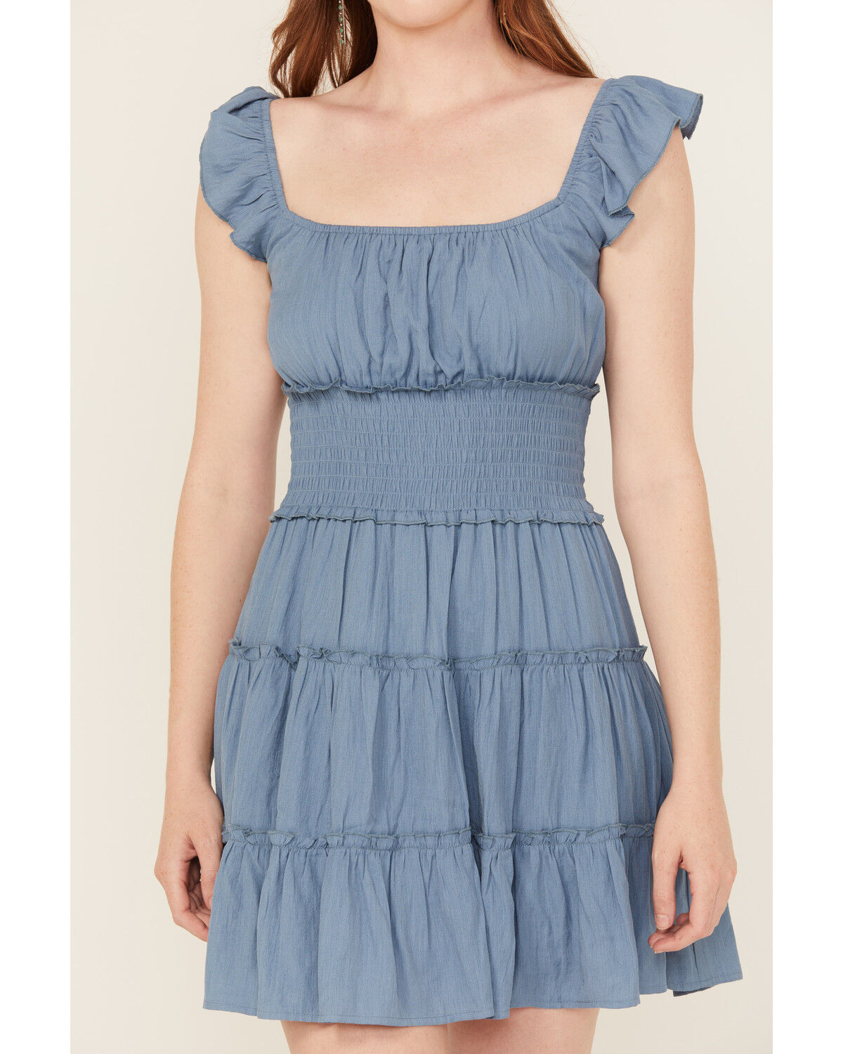 Trixxi Women's Smocked Waist Mini Dress