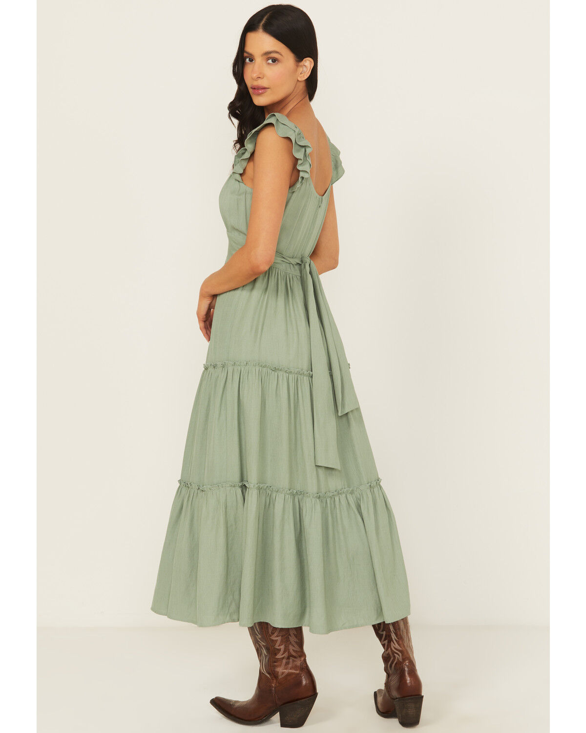 Ash & Violet Women's Flutter Sleeve Midi Dress