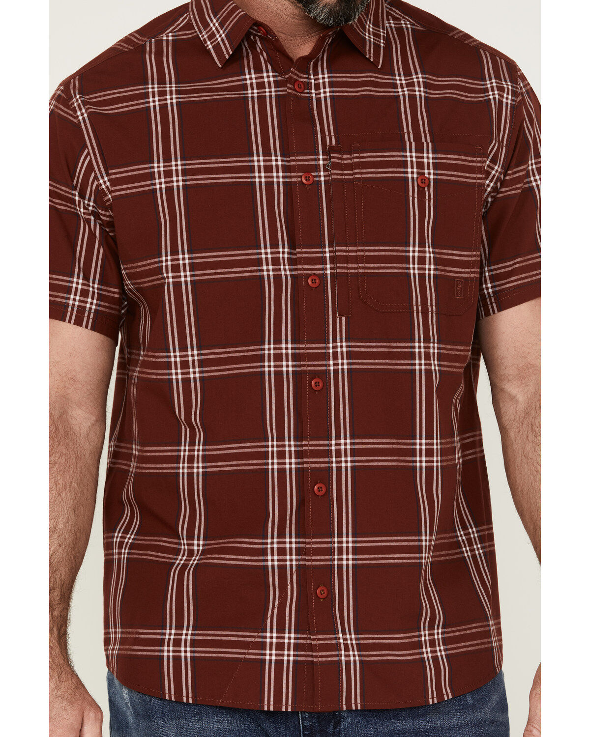 Brothers and Sons Men's Large Plaid Short Sleeve Button-Down Western Performance Shirt