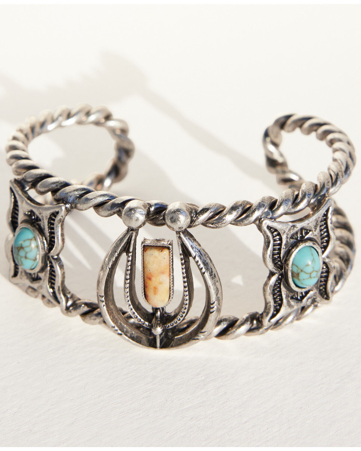 Shyanne Women's Rodeo Sunset Squash Blossom Statement Cuff Bracelet