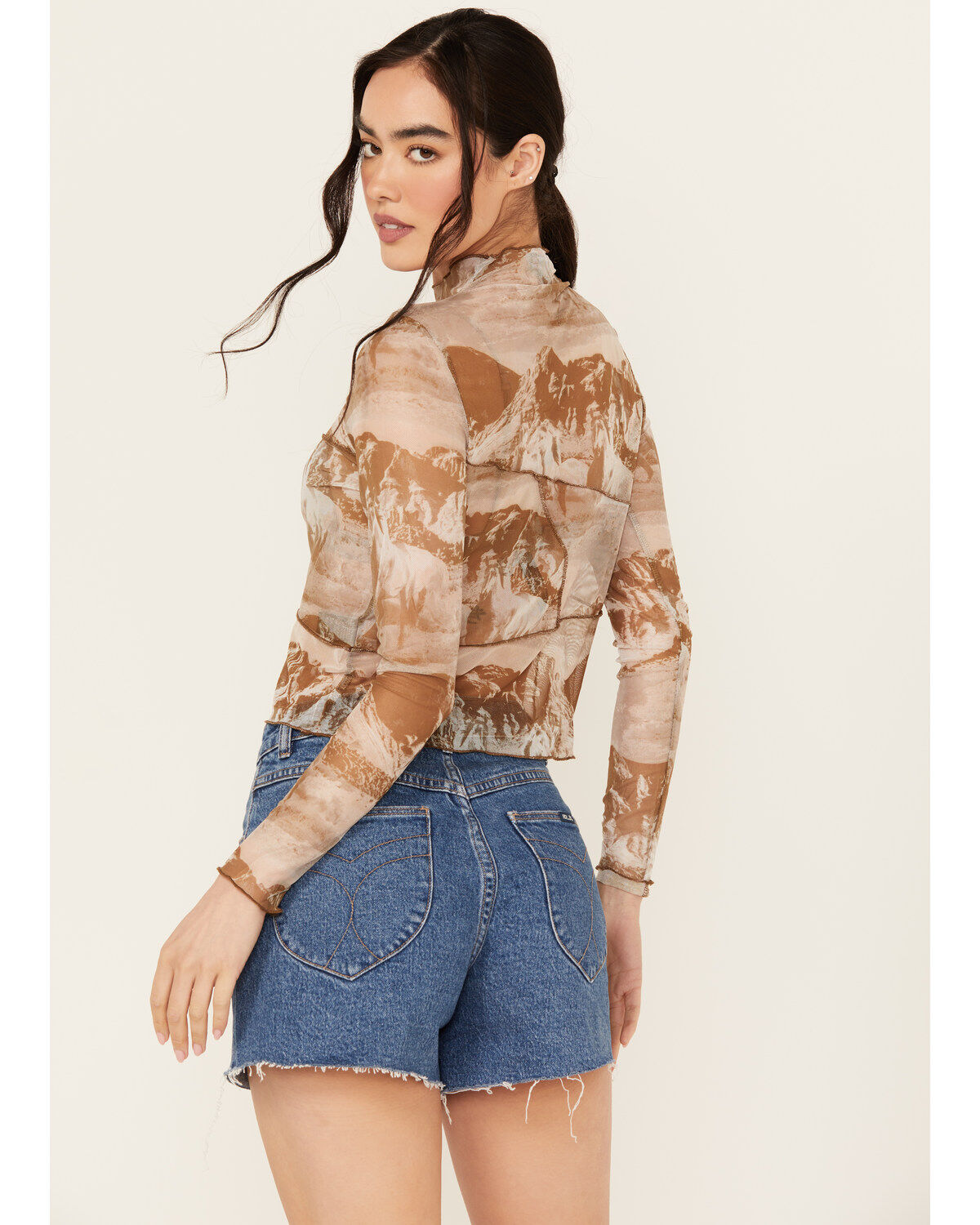 Rock & Roll Denim Women's Boot Barn Exclusive Printed Long Sleeve Mesh Top