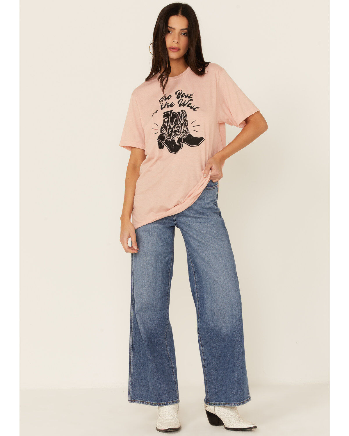 Ali Dee Women's Peach The Best in the West Graphic Tee