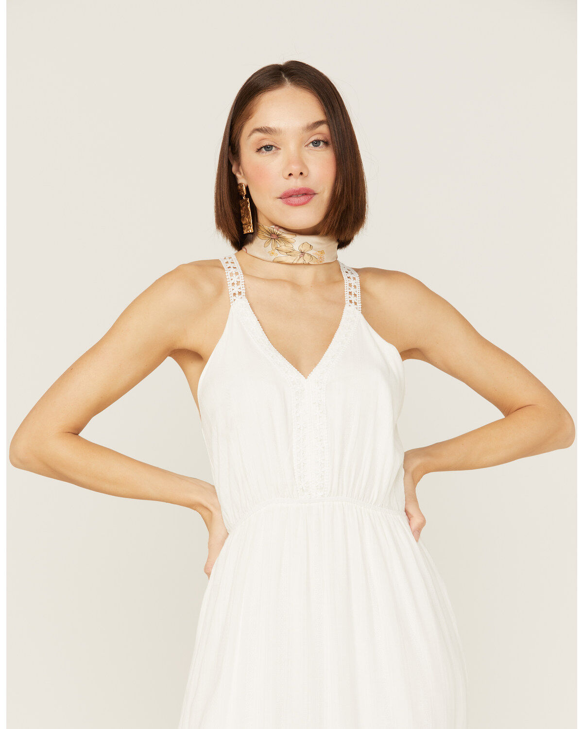 Molly Bracken Women's Lace Trim Midi Dress