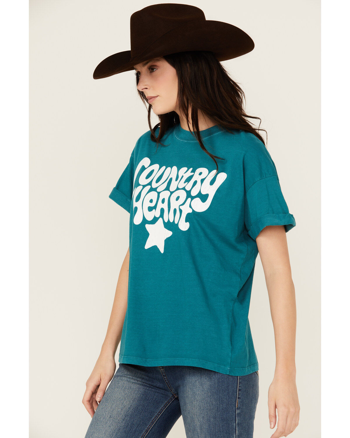 Girl Dangerous Country Heart Short Sleeve Graphic Tee