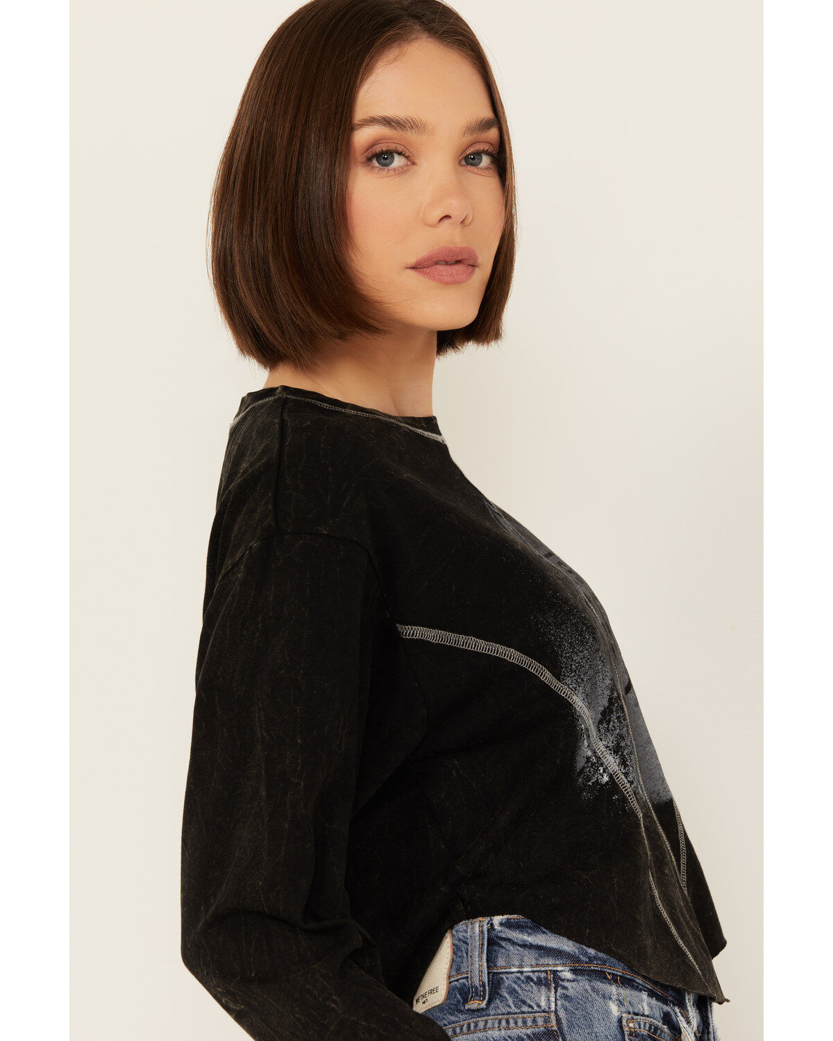 Youth In Revolt Women's Route 66 Seamed Long Sleeve Graphic Tee