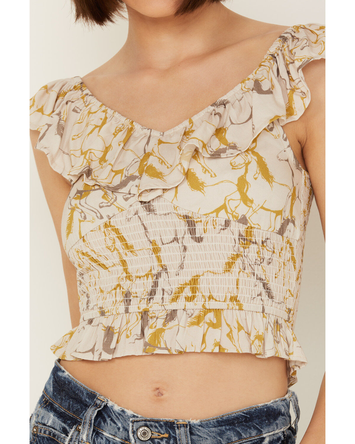 Rock & Roll Denim Women's Sleeveless Horse Print Tank