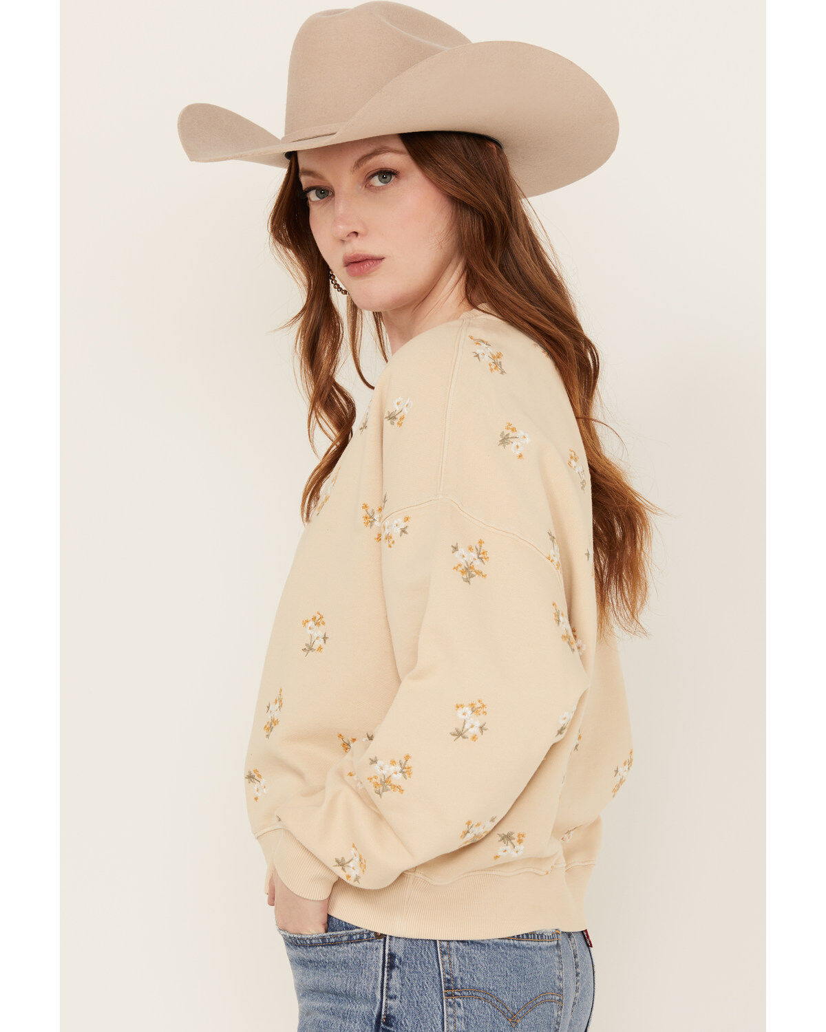 Driftwood Women's Ditsy Flower Embroidered Sweatshirt