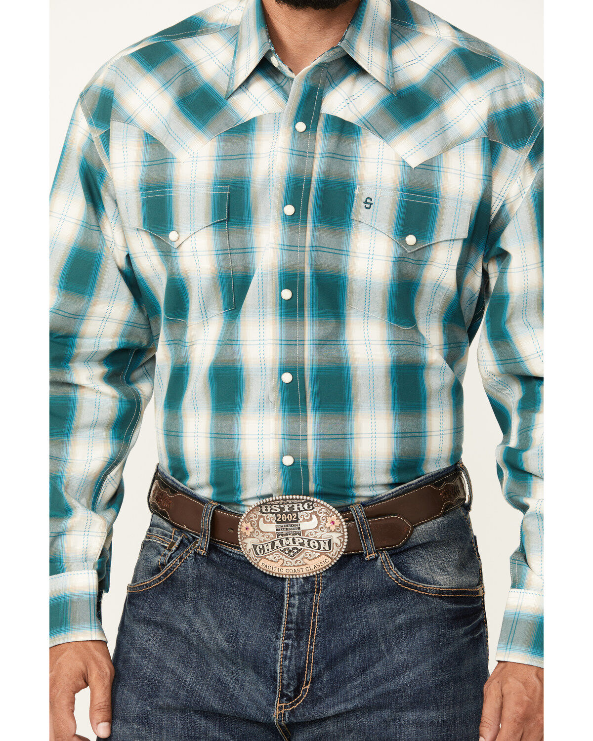 Stetson Men's Plaid Print Long Sleeve Snap Western Shirt