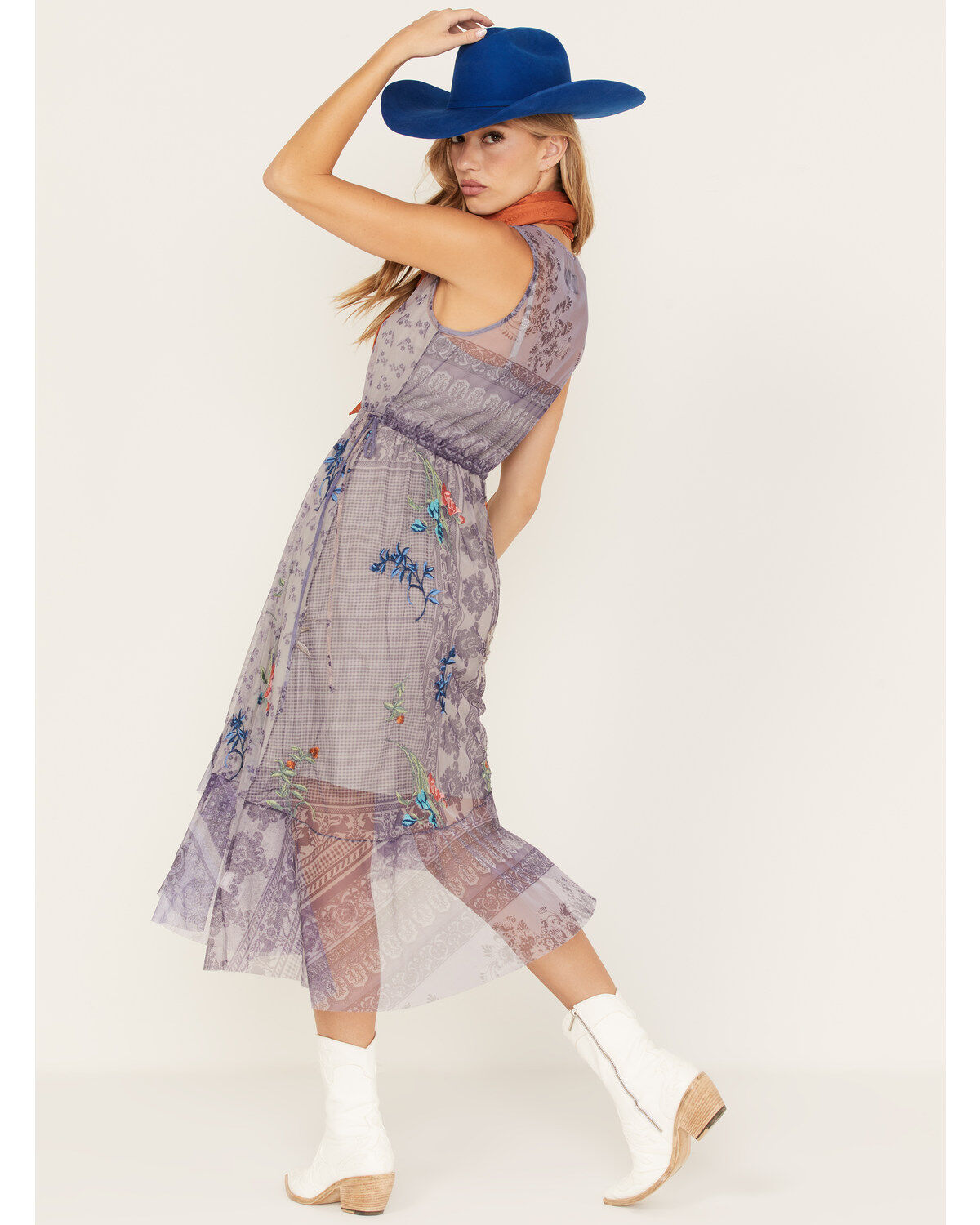 Johnny Was Women's Silvana Mesh Midi Dress