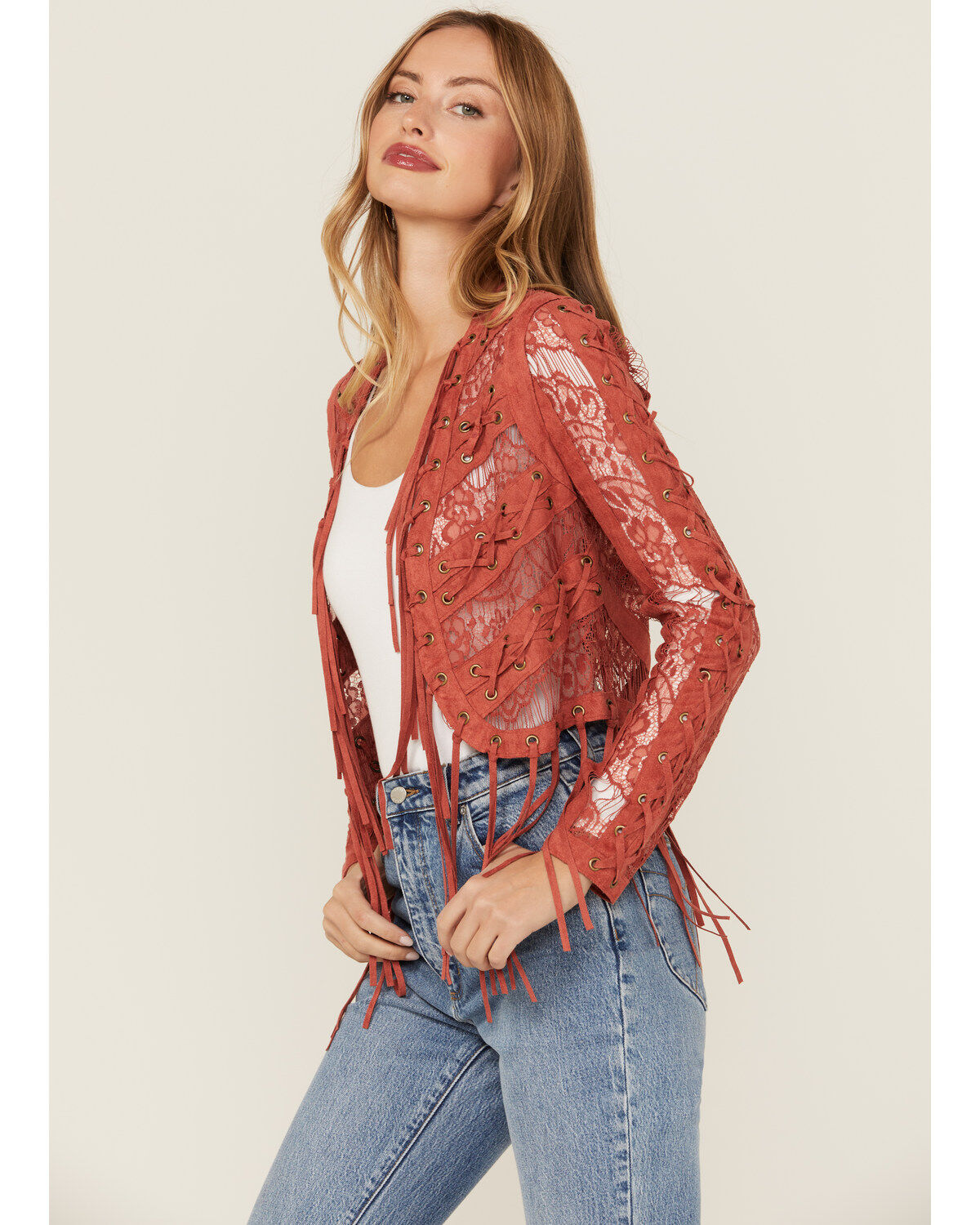 Vocal Women's Suede Tassel Jacket