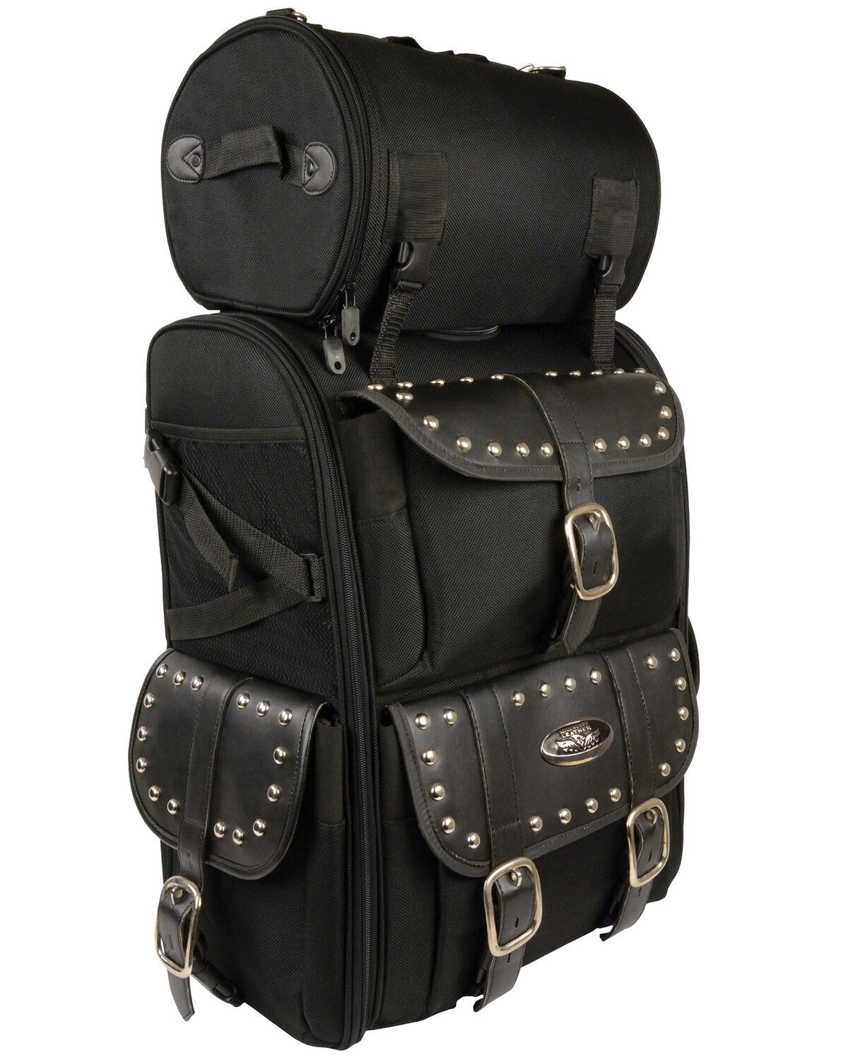 Milwaukee Leather Extra Large Two Piece Studded Nylon Touring Pack