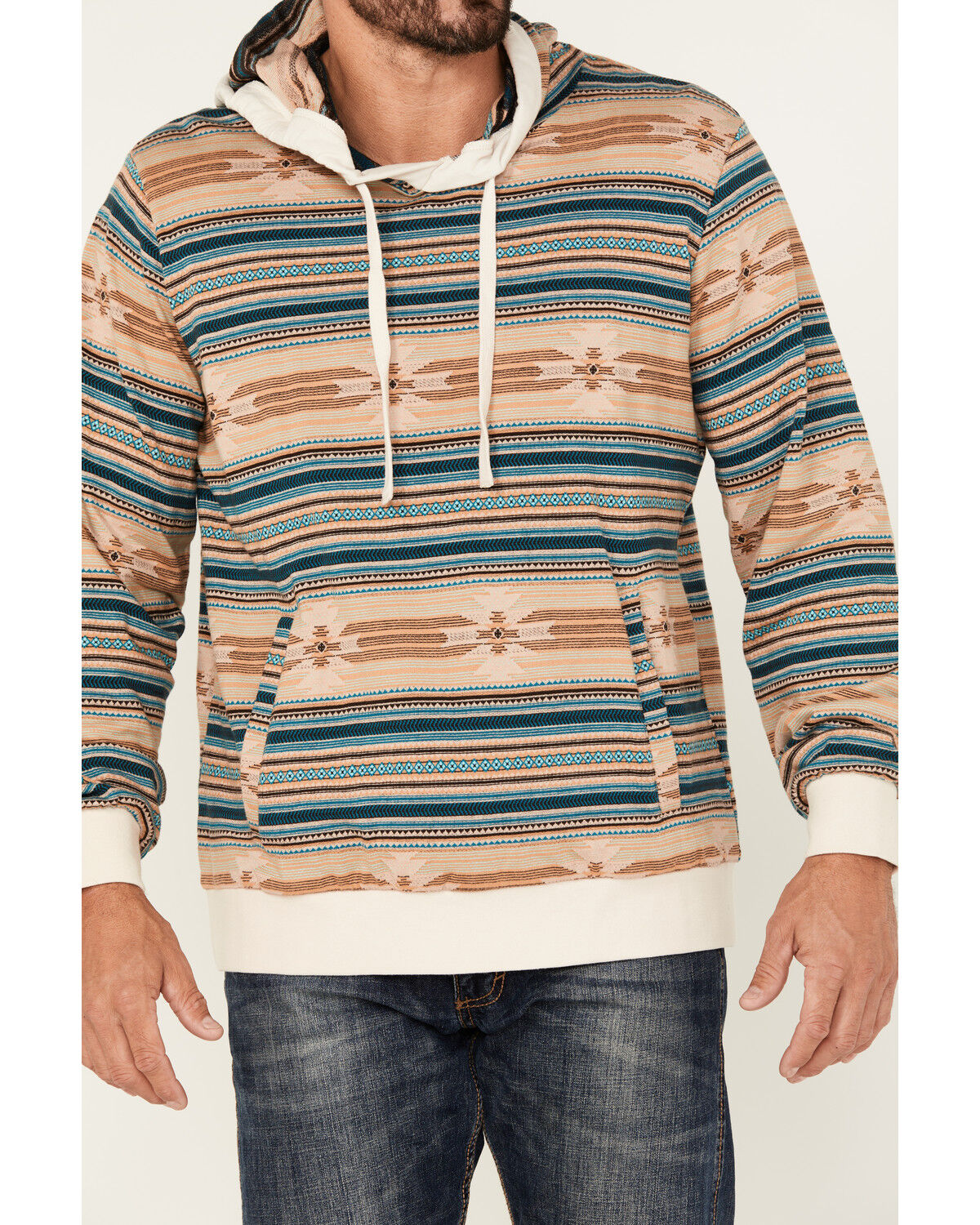 Rock & Roll Denim Men's Southwestern Print Hooded Sweatshirt