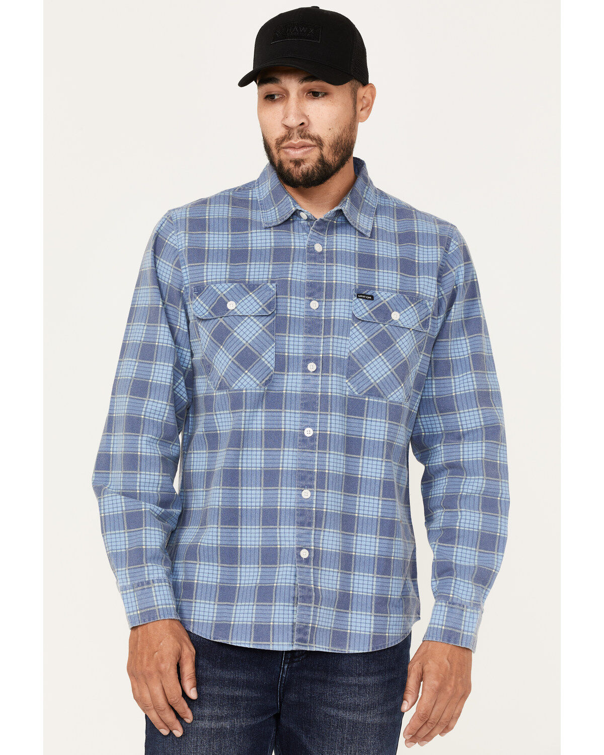 Brixton Men's Bowery Summer Weight Long Sleeve Button Down Shirt