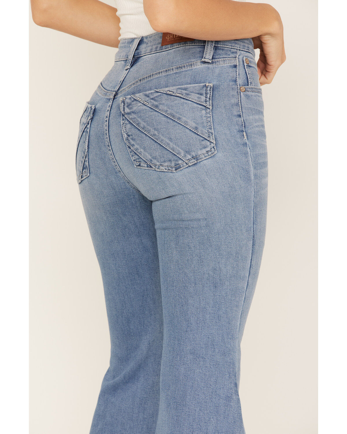 Shyanne Women's Light Wash High Rise Super Flare Tulip Jeans