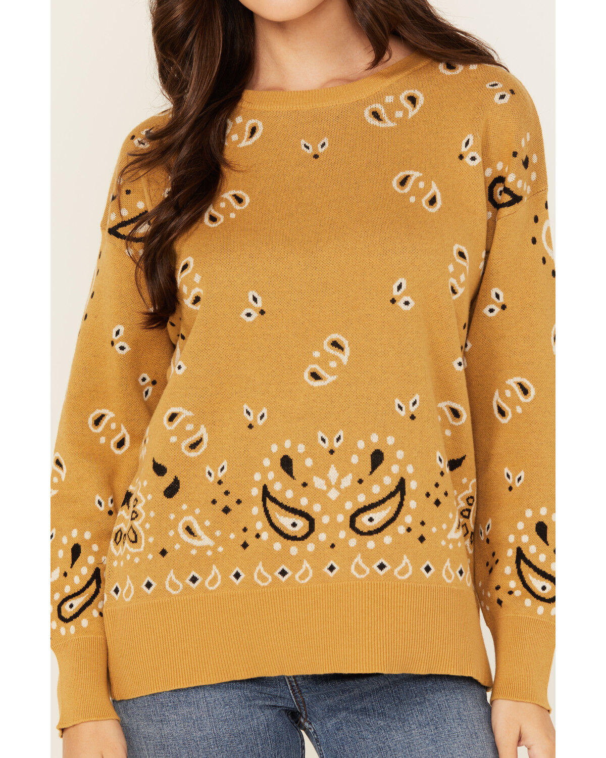 Cotton & Rye Women's Bandana Print Sweater