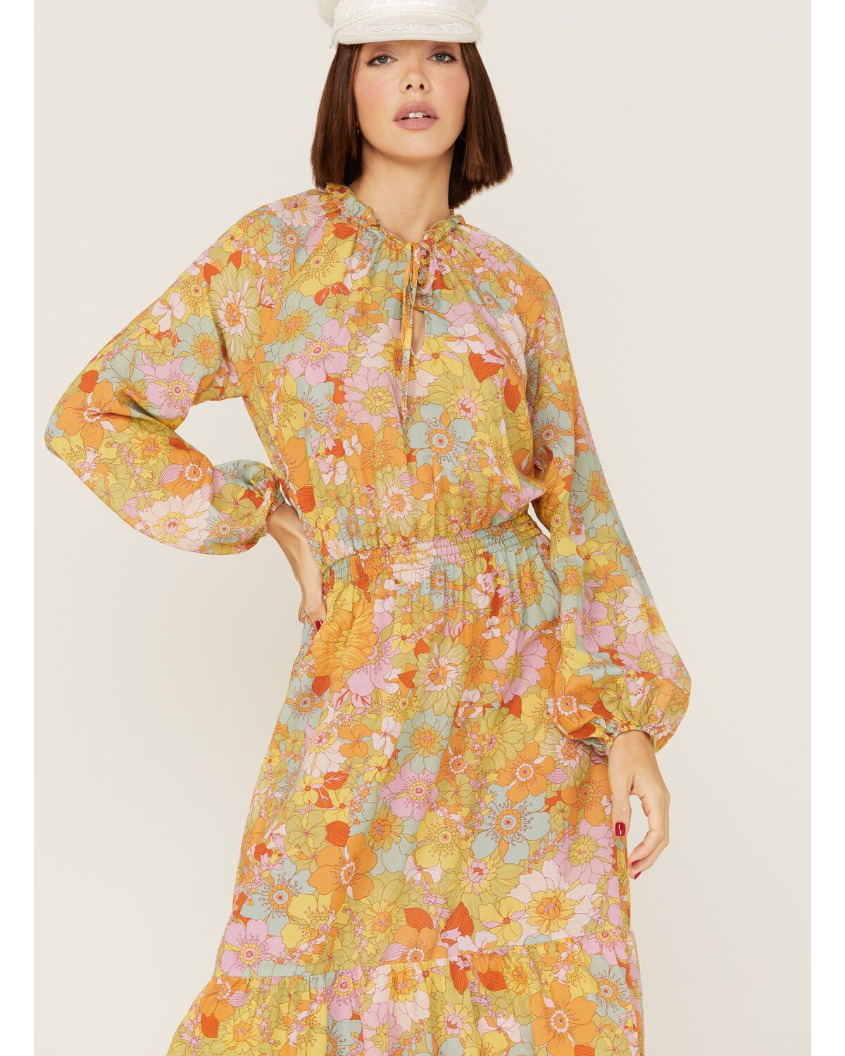 Show Me Your Mumu Women's Cait Midi Groovy Blooms Midi Dress