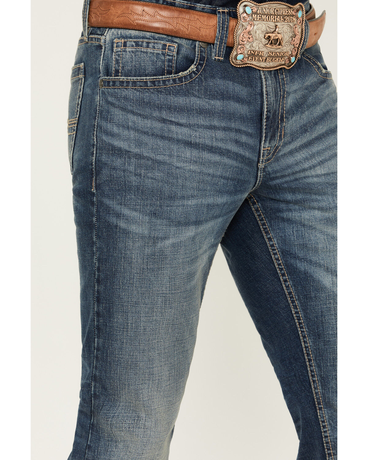 Cody James Men's Trigger Medium Wash Slim Straight Rigid Denim Jeans