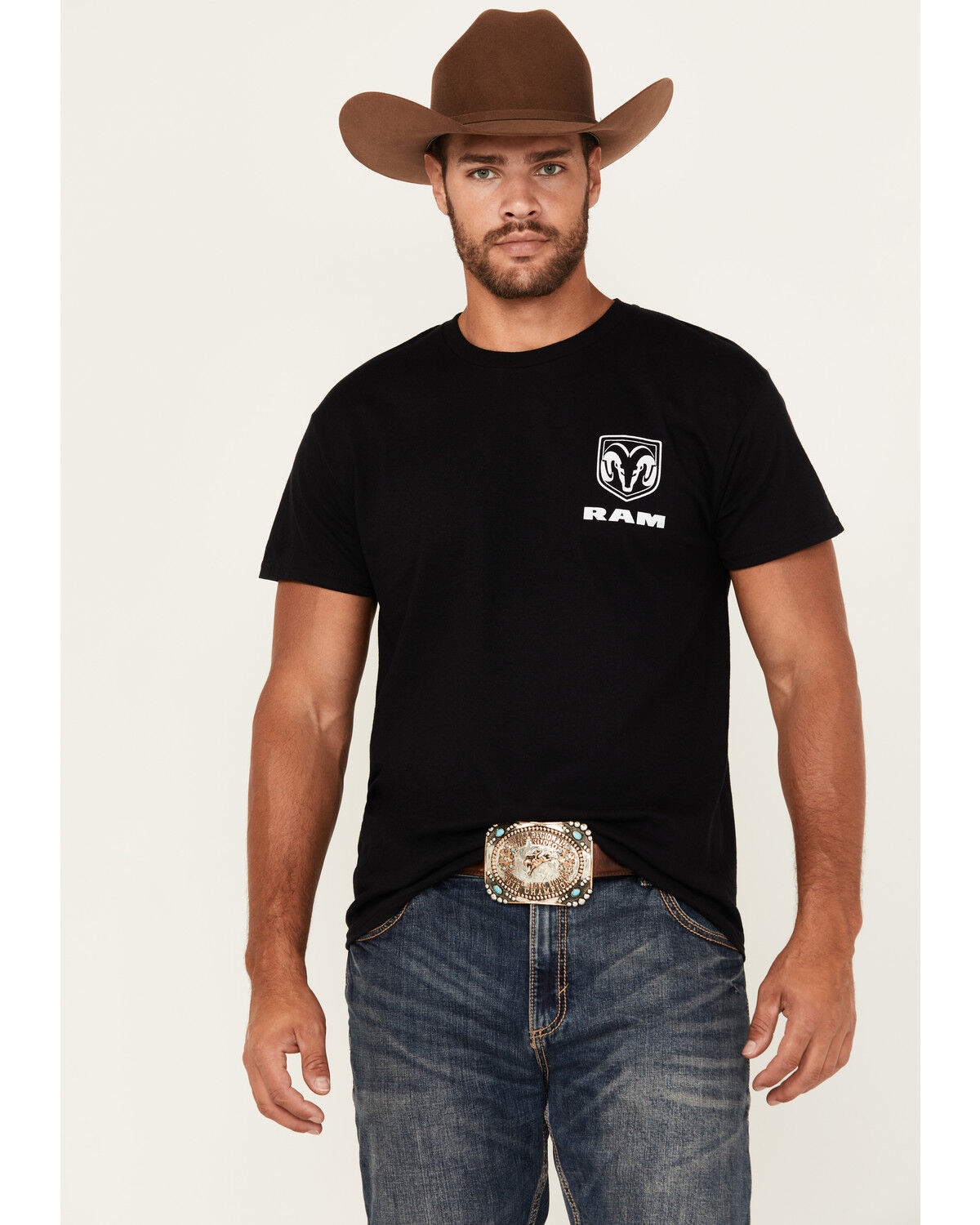 Buckwear Men's Ram Built For Freedom Short Sleeve Graphic T-Shirt