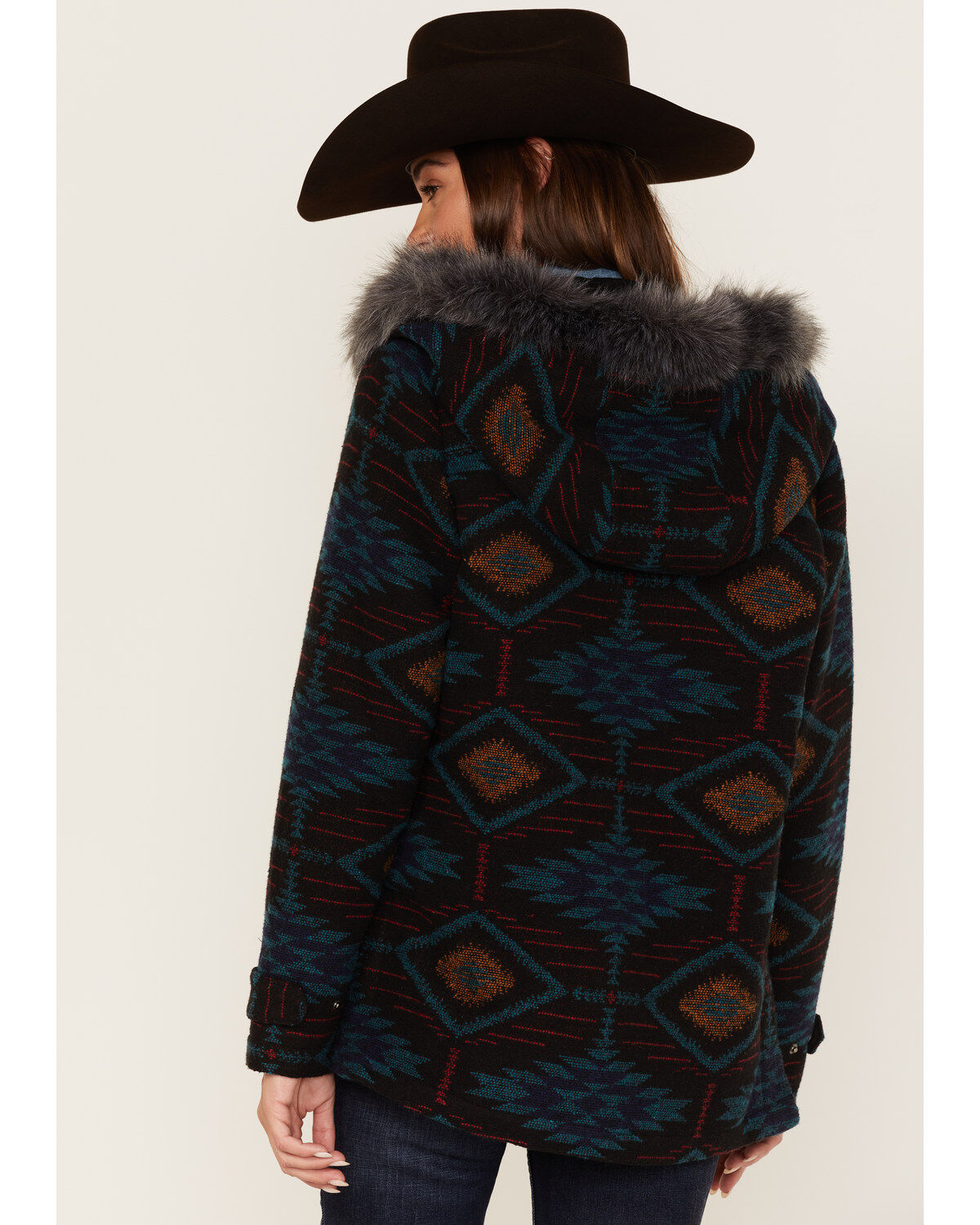 Outback Trading Co. Women's Southwestern Print Faux Fur Myra Coat