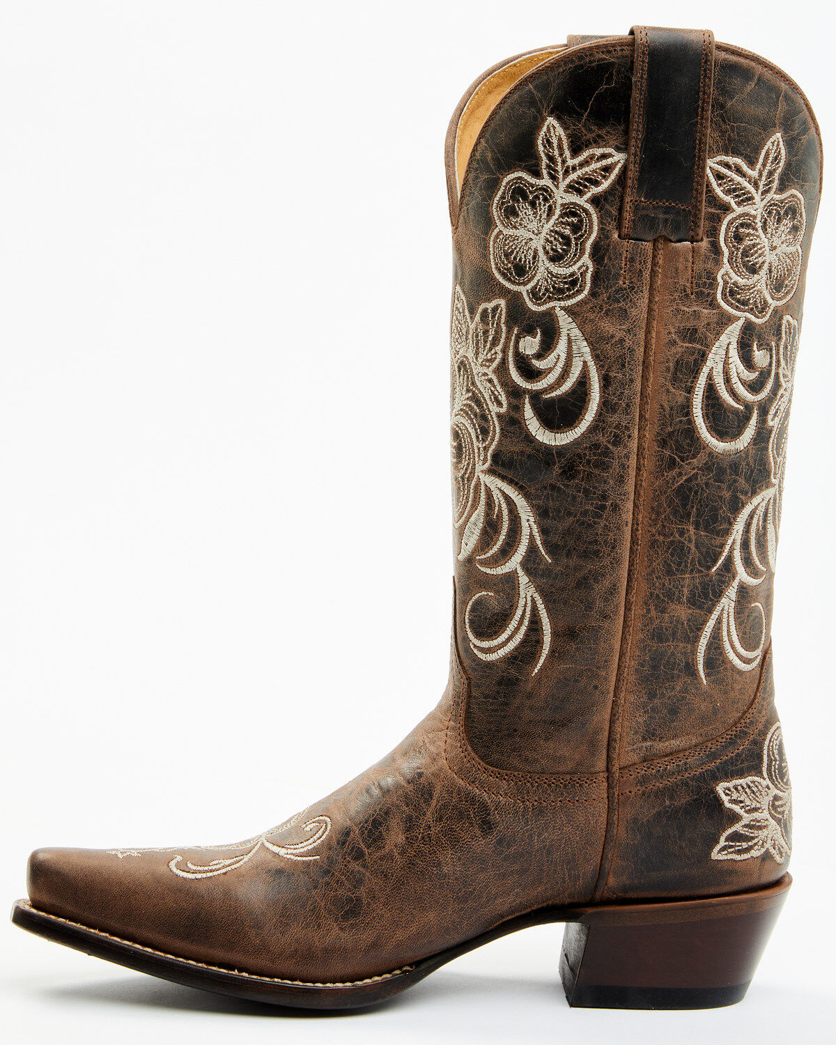 Shyanne Women's Lasy Floral Embroidered Western Boots - Snip Toe