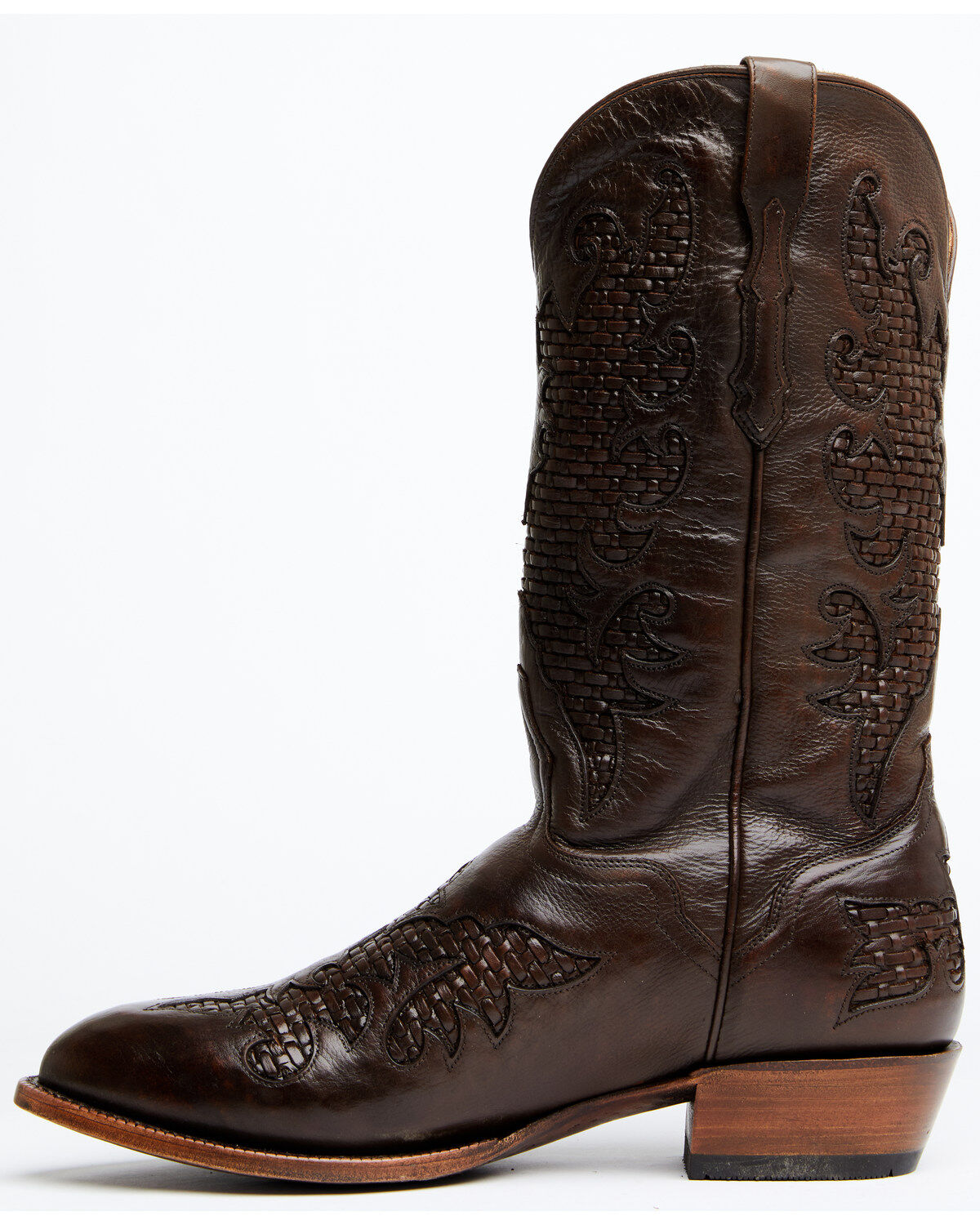 El Dorado Men's Basket Weave Western Boots - Round Toe