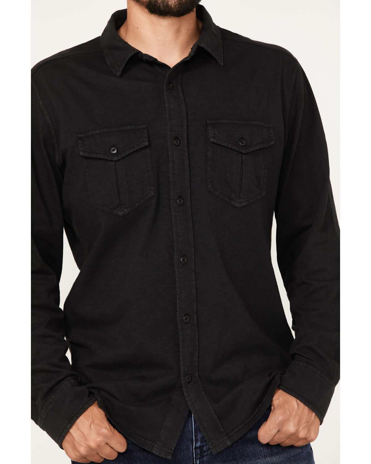 Brothers and Sons Men's Solid Pigment Slub Button Down Western Shirt