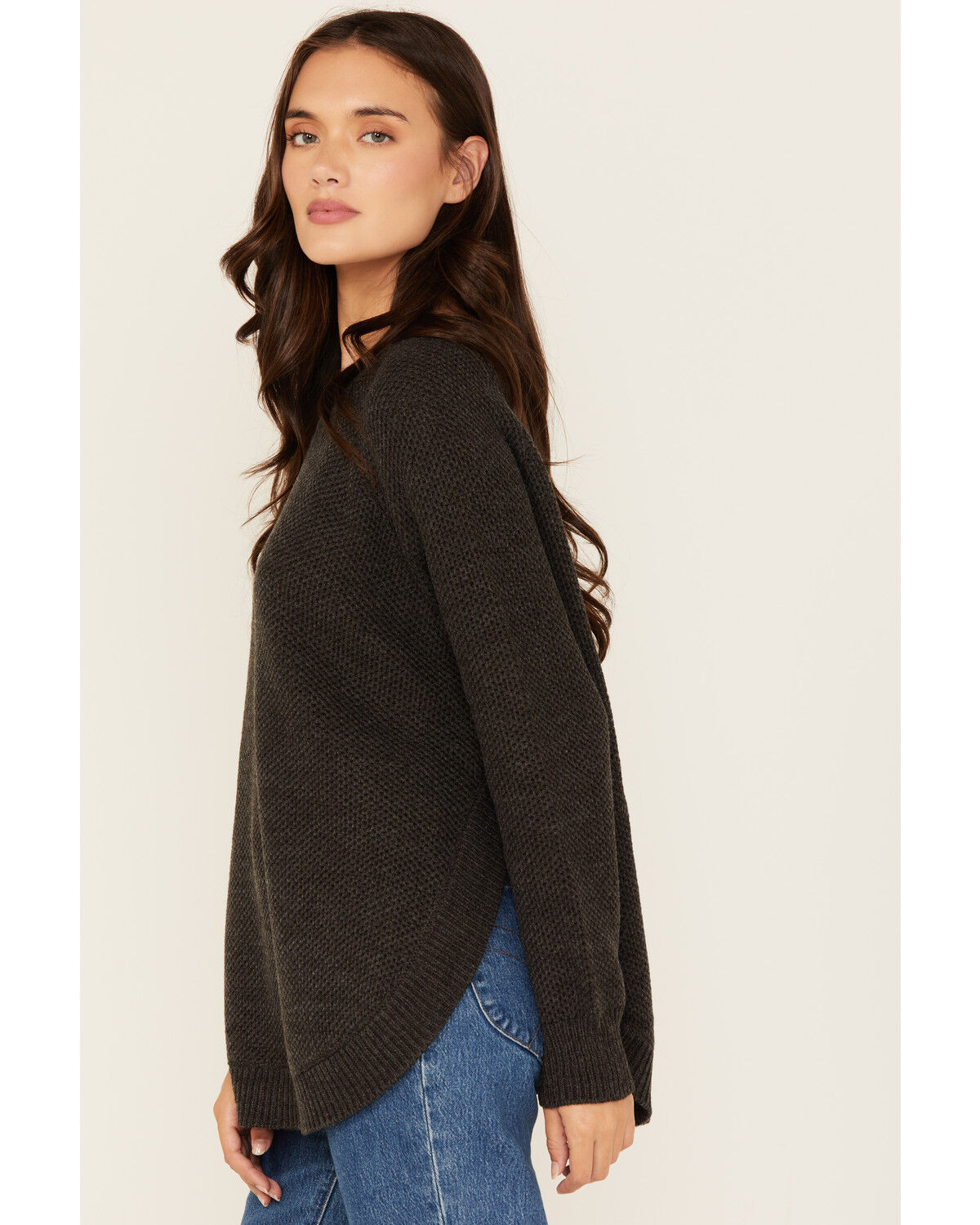 Cotton & Rye Women's Round Bottom Textured Sweater