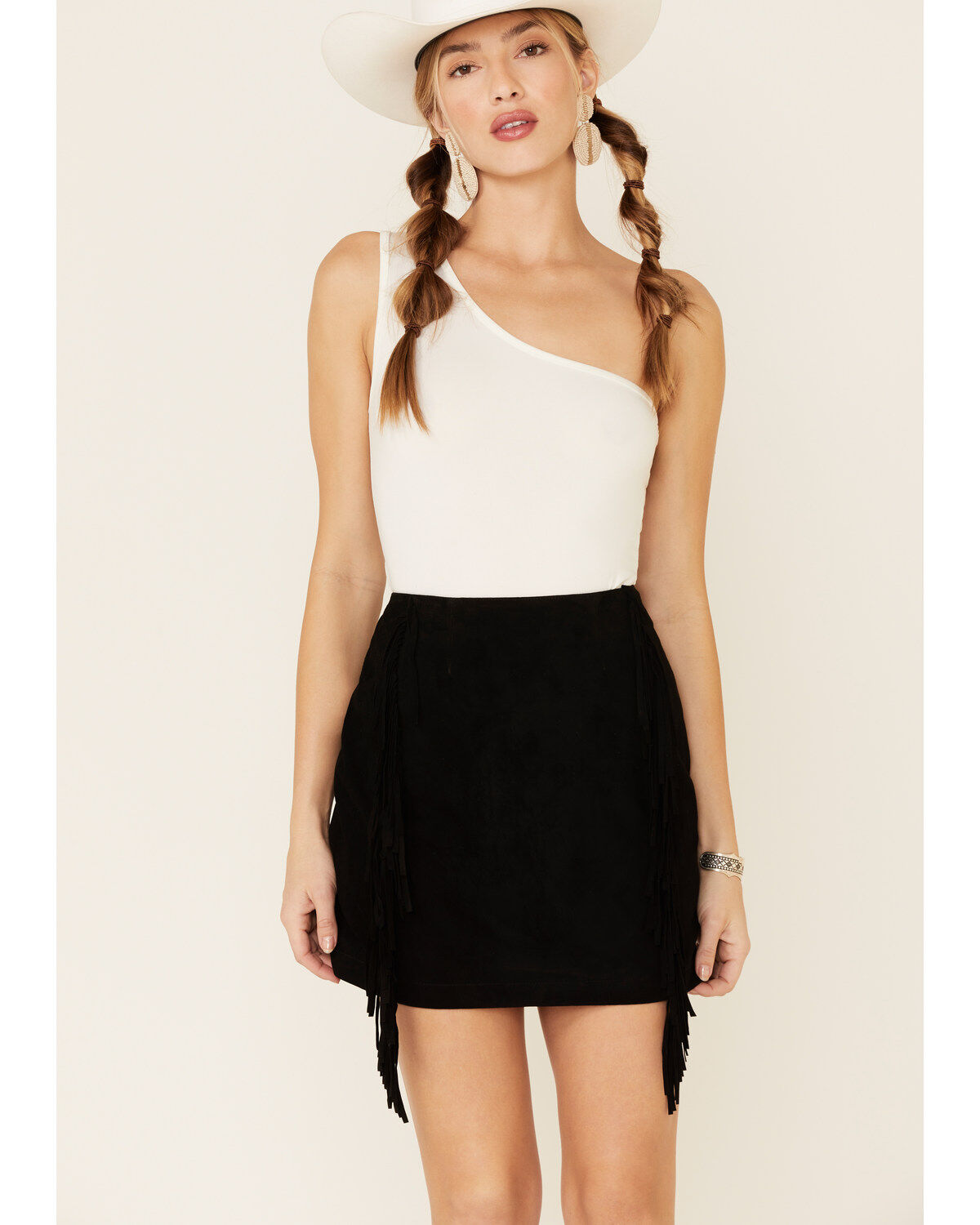 Double D Ranch Women's Gathered Stories Fringe Skirt