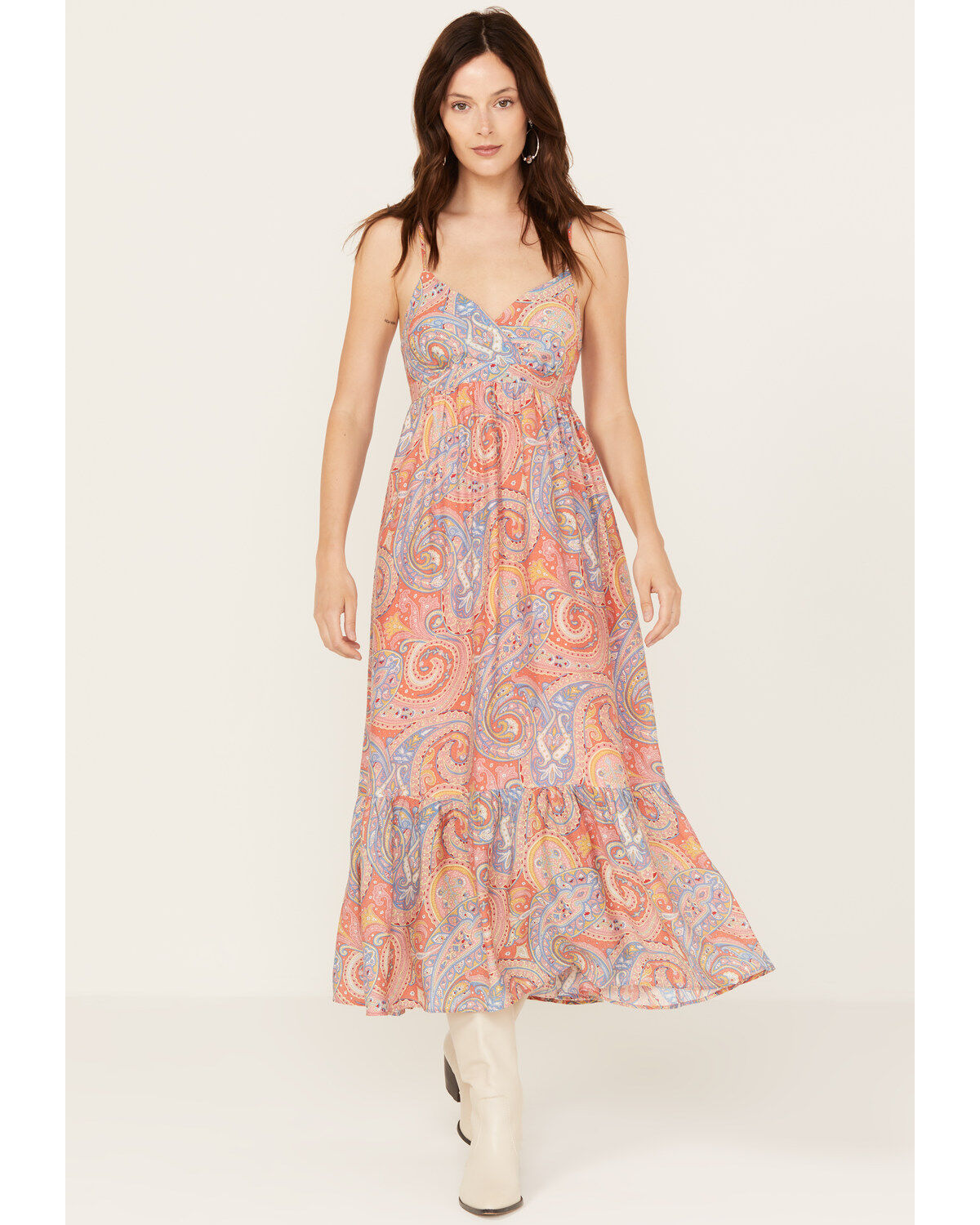 Molly Bracken Women's Isabelle Paisley Print Sleeveless Midi Dress