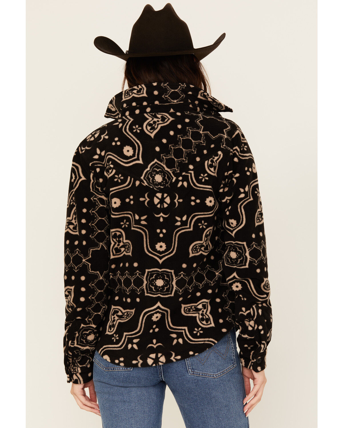 Outback Trading Co Women's Bandana Print Fleece Button-Down Western Shirt