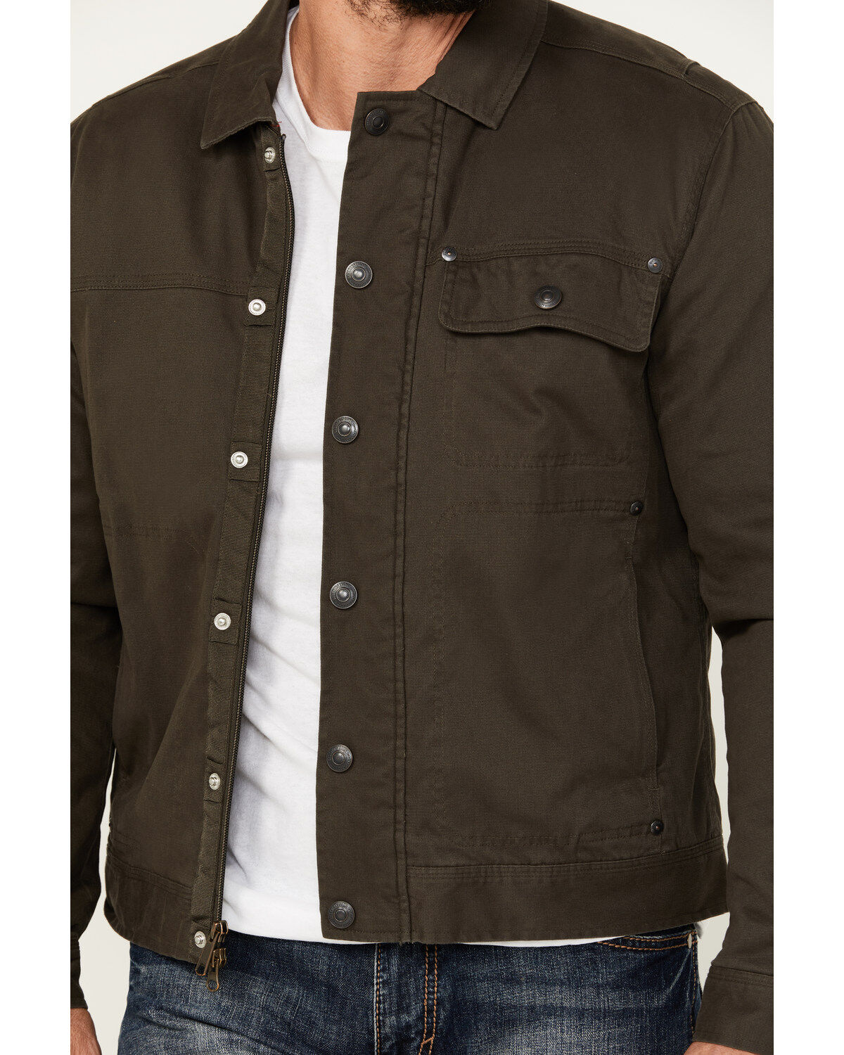 Brothers and Sons Men's Chambers Trucker Water Repellent Snap Zip Jacket