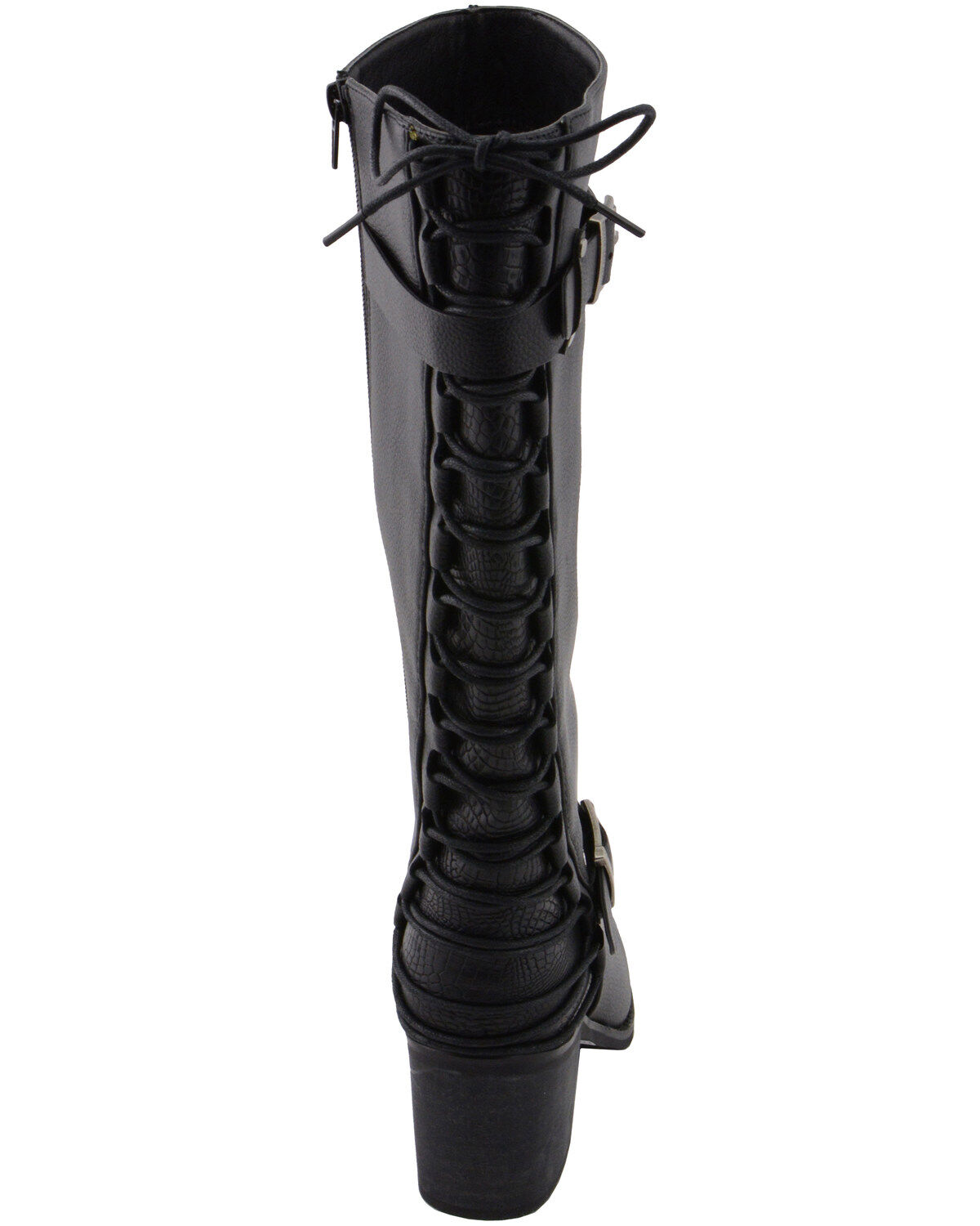 Milwaukee Leather Women's Back End Laced Riding Boots - Round Toe