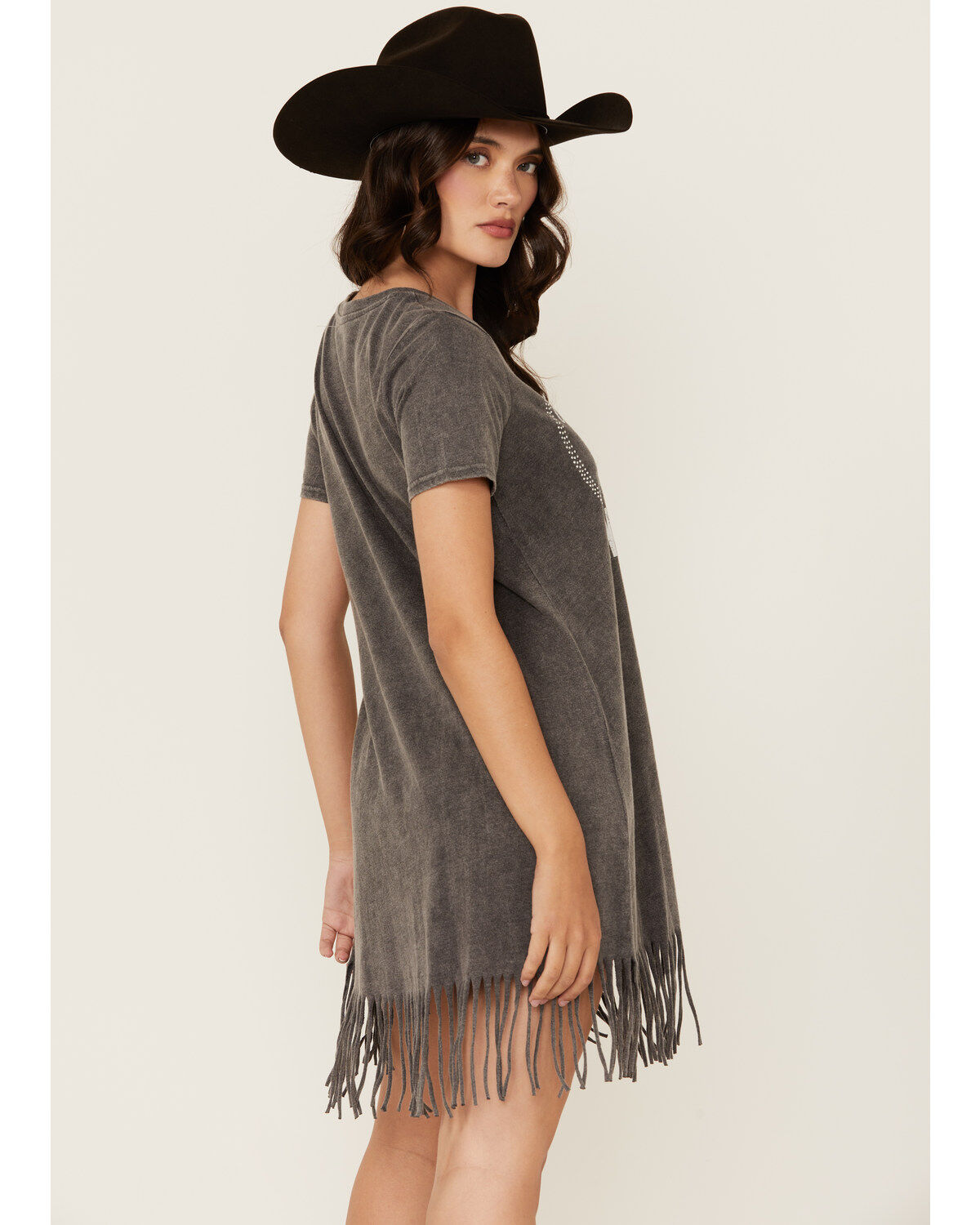 Blended Women's Country Heart Short Sleeve Mini T-Shirt Dress