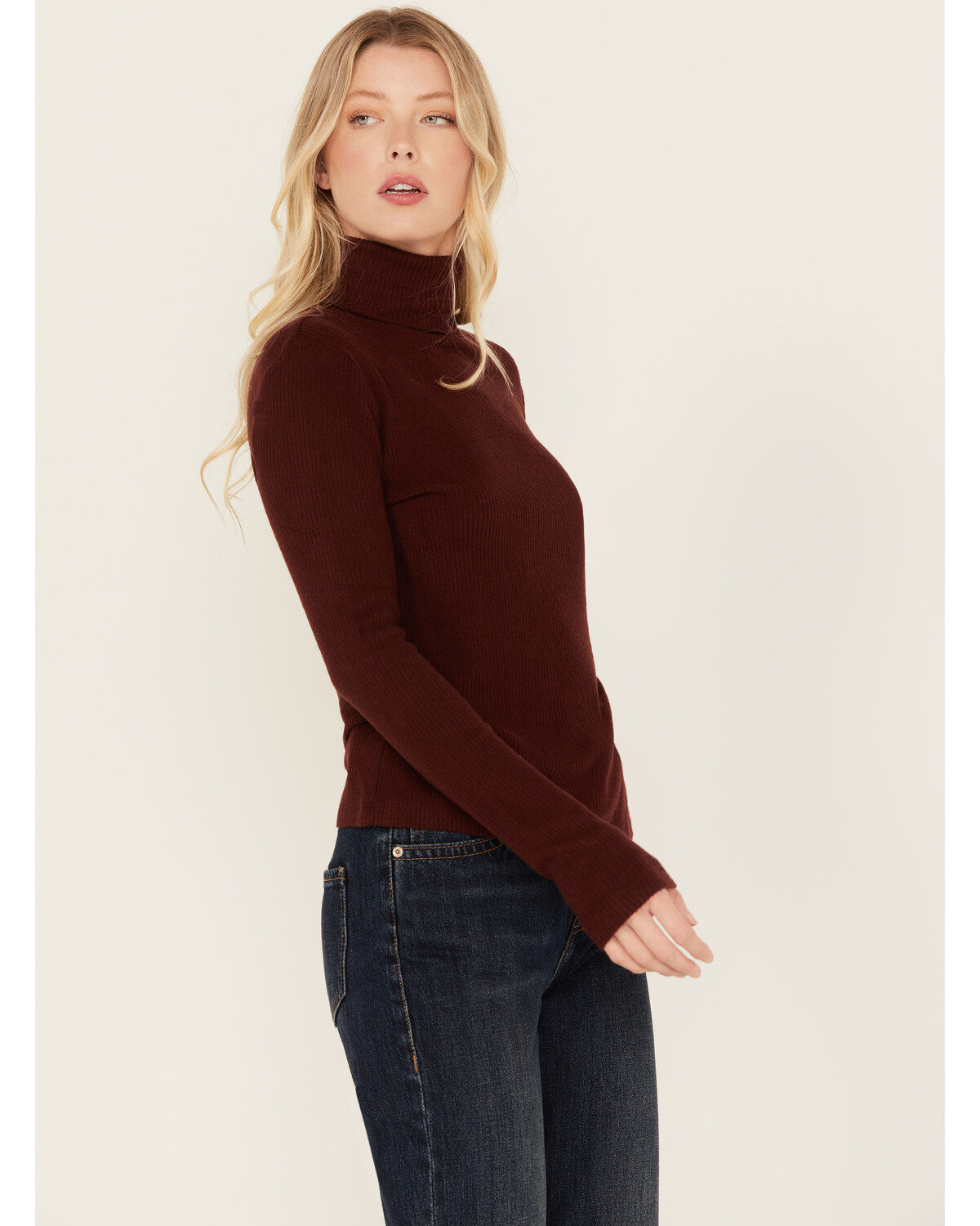 Miss Me Women's Long Sleeve Turtleneck Top