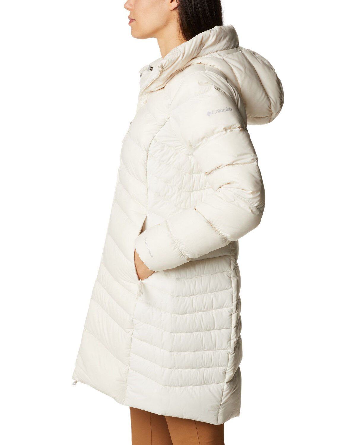 Columbia Women's Chalk Autumn Park Down Hooded Mid Jacket