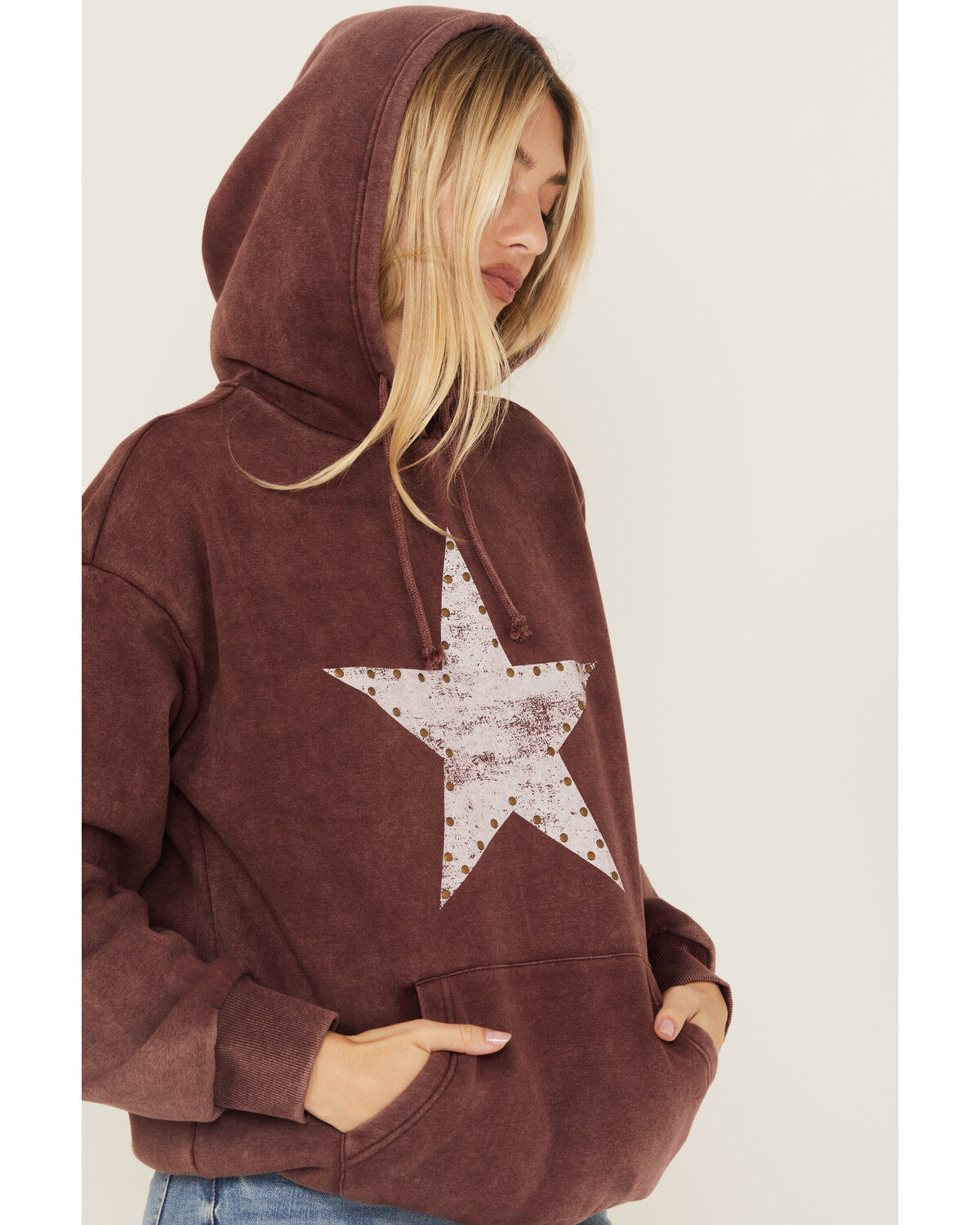 Youth in Revolt Women's Studded Star Graphic Hoodie