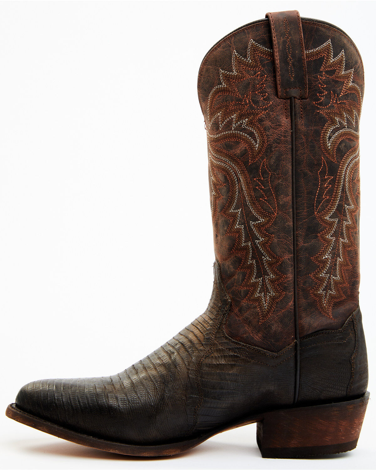 Dan Post Men's Exotic Teju Lizard Leather Tall Western Boots - Round Toe