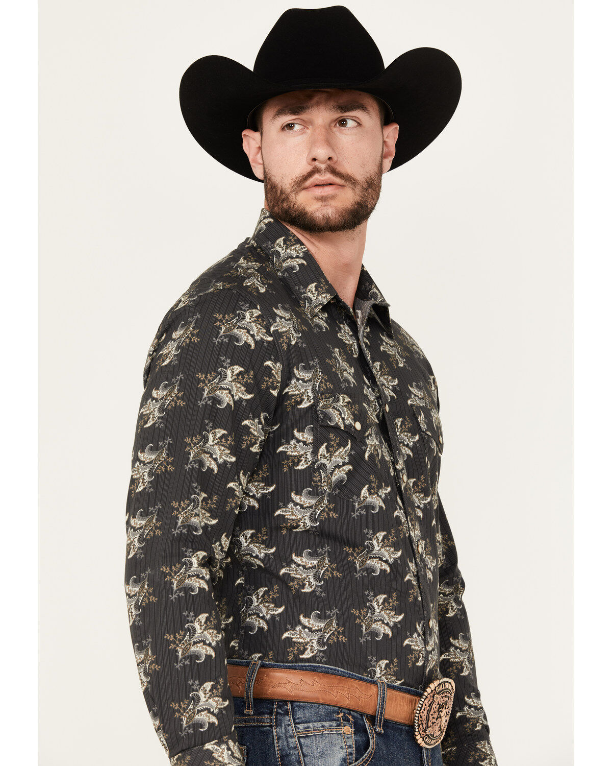 Rock & Roll Denim Men's Vintage 46 Paisley Print Long Sleeve Snap Western Shirt