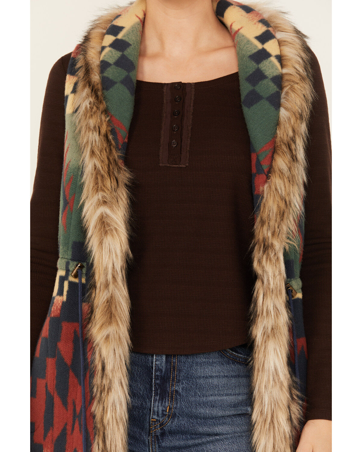 Tasha Polizzi Women's Southwestern Print Blanket Saddle Vest