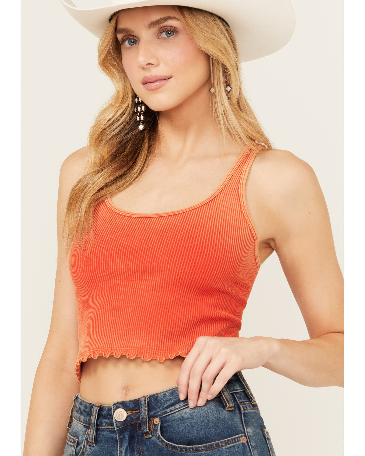 Fornia Women's Ribbed Lettuce Edge Brami