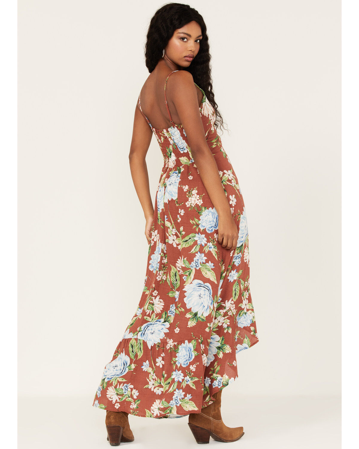 Wild Moss Women's Floral Print Sleeveless Maxi Dress